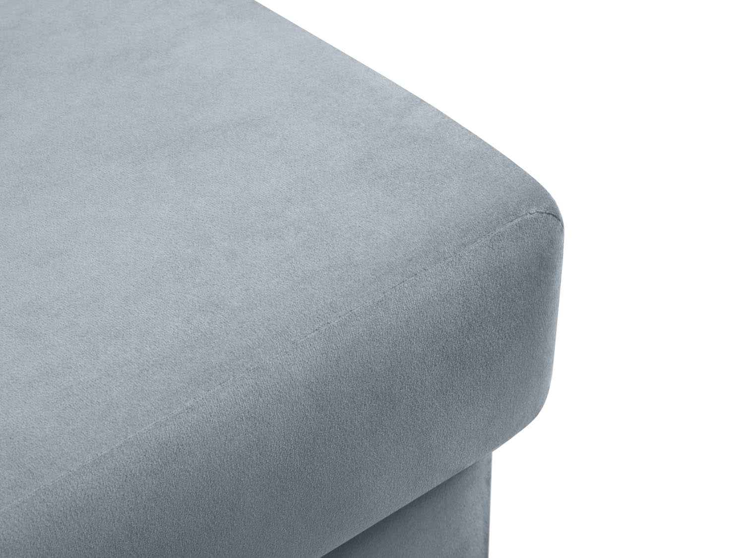 Eleganter Kyoto Pouf in sanftem Hellblau, 70 cm Durchmesser, ideal für stilvolle Akzente und komfortable Sitzmöglichkeiten in jedem Raum.