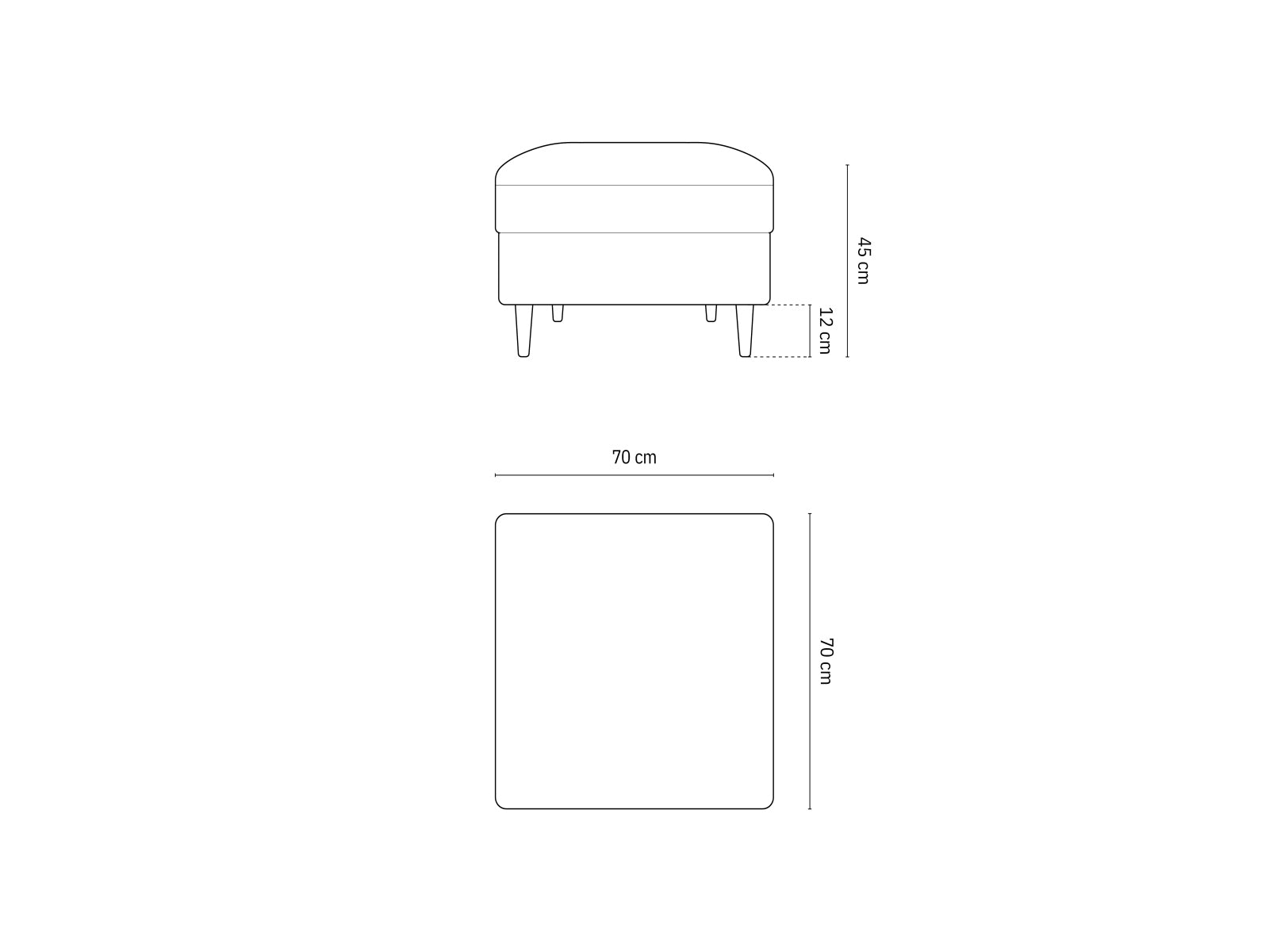 Eleganter Kyoto Pouf mit 70 cm Durchmesser in trendigem Dunkelgrau, perfekt für stilvolle Sitzmöglichkeiten und als dekoratives Element.