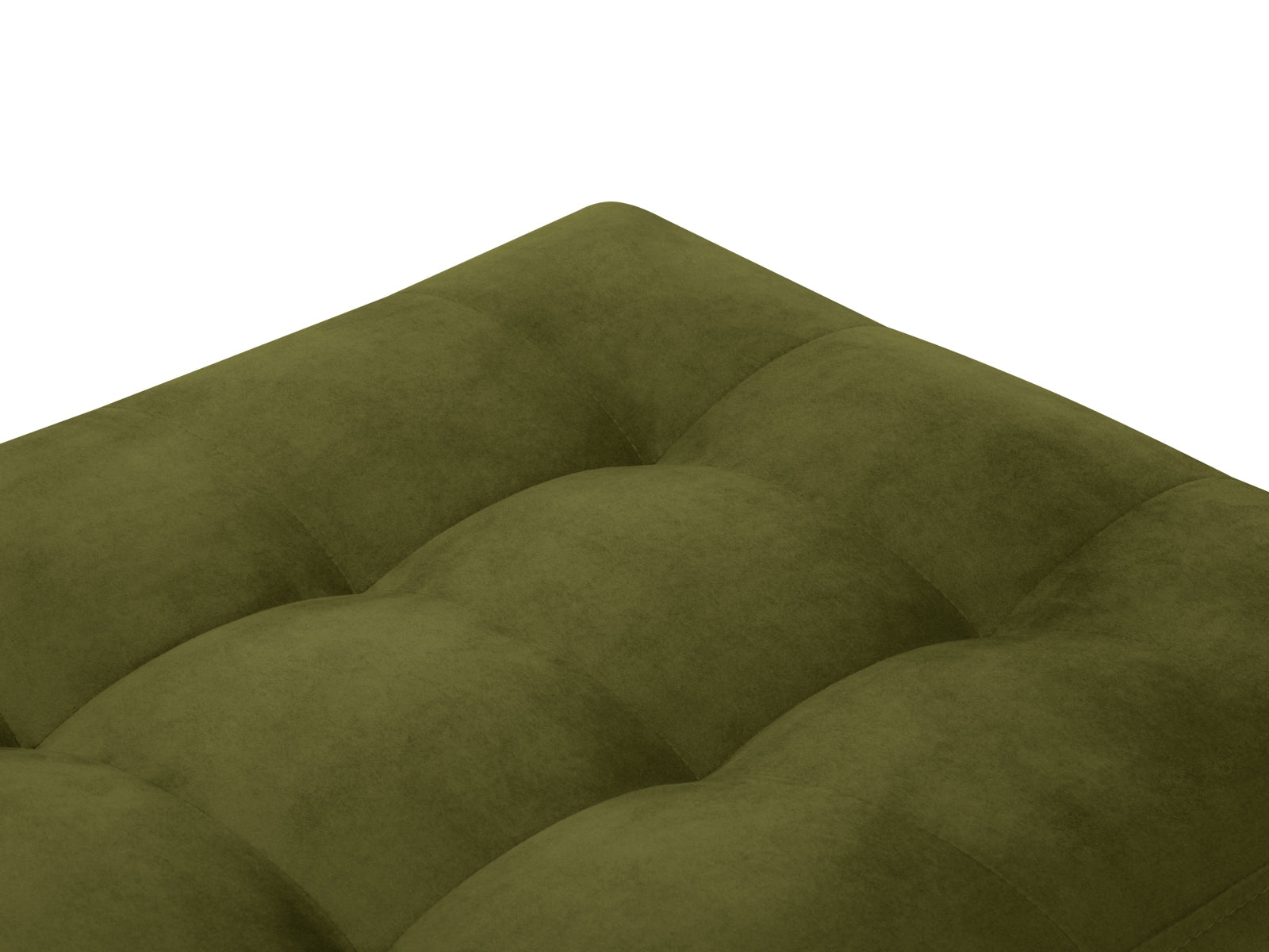 Eleganter 1-Sitzer Pouf Aspen in trendigem Grünton, ideal für gemütliche Sitzgelegenheiten und stilvolle Raumgestaltungen.