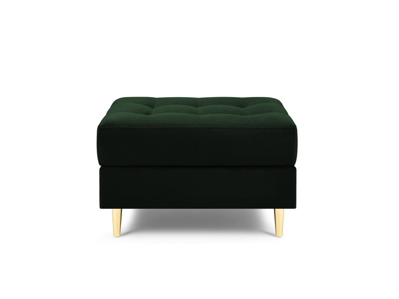 Eleganter 1-Sitzer Pouf Aspen in tiefem Flaschengrün, ideal für stilvolle Wohnräume. Hochwertiges Design von Cosmopolitan Design.