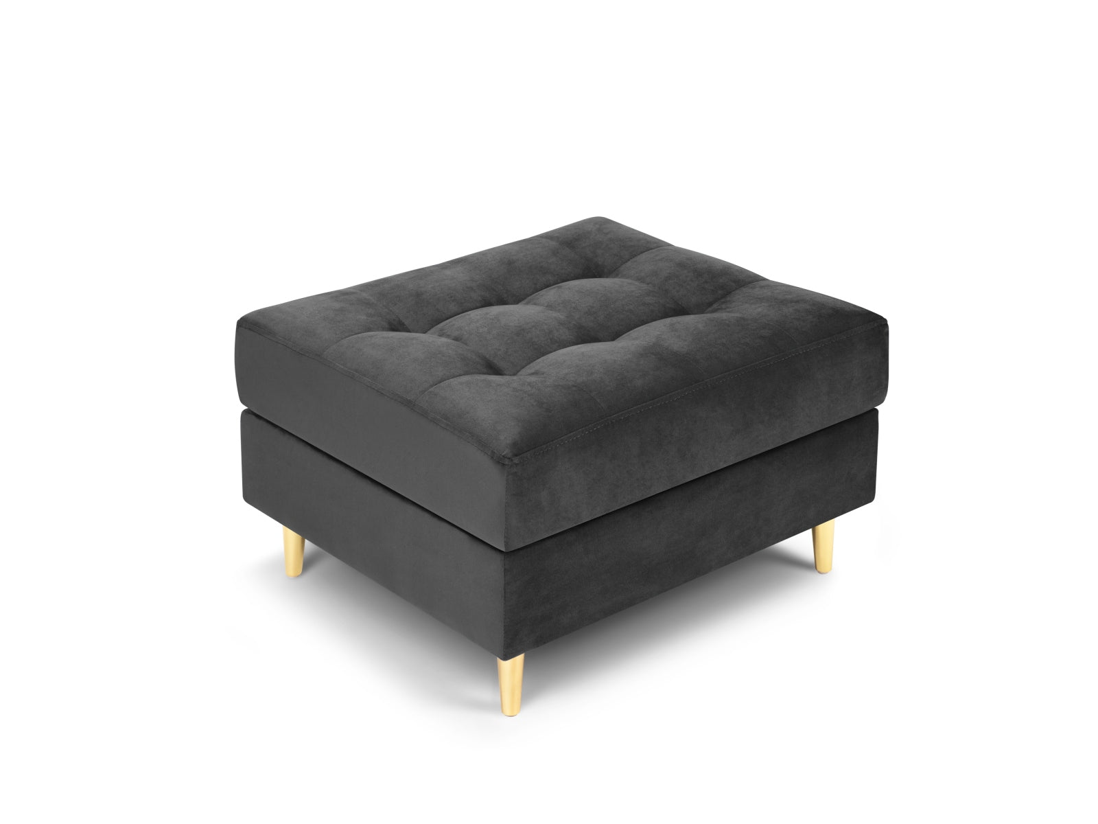 Eleganter 1-Sitzer Pouf Aspen in zeitlosem Dunkelgrau, ideal für stilvolle Wohnräume und entspannte Sitzgelegenheiten.