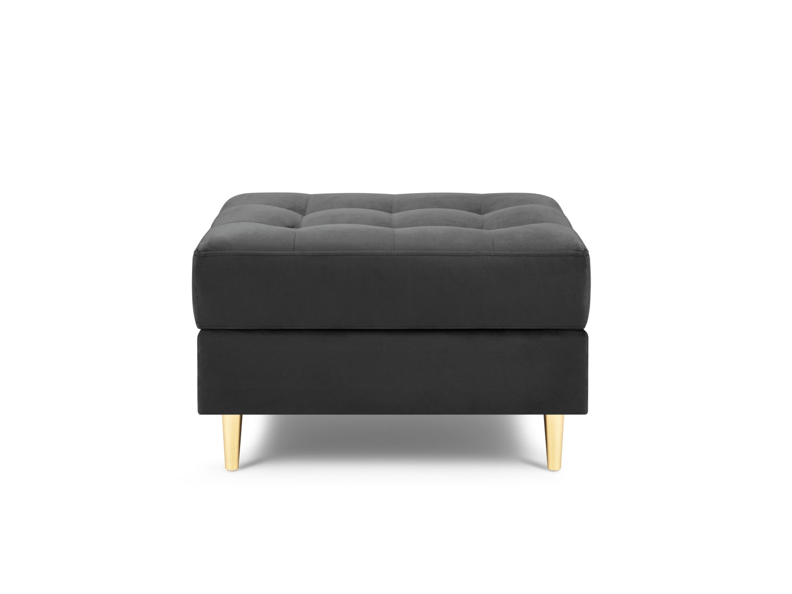 Moderner 1-Sitzer Pouf Aspen in edlem Dunkelgrau, perfekt für gemütliche Ecken und stilvolle Akzente in jedem Zuhause.