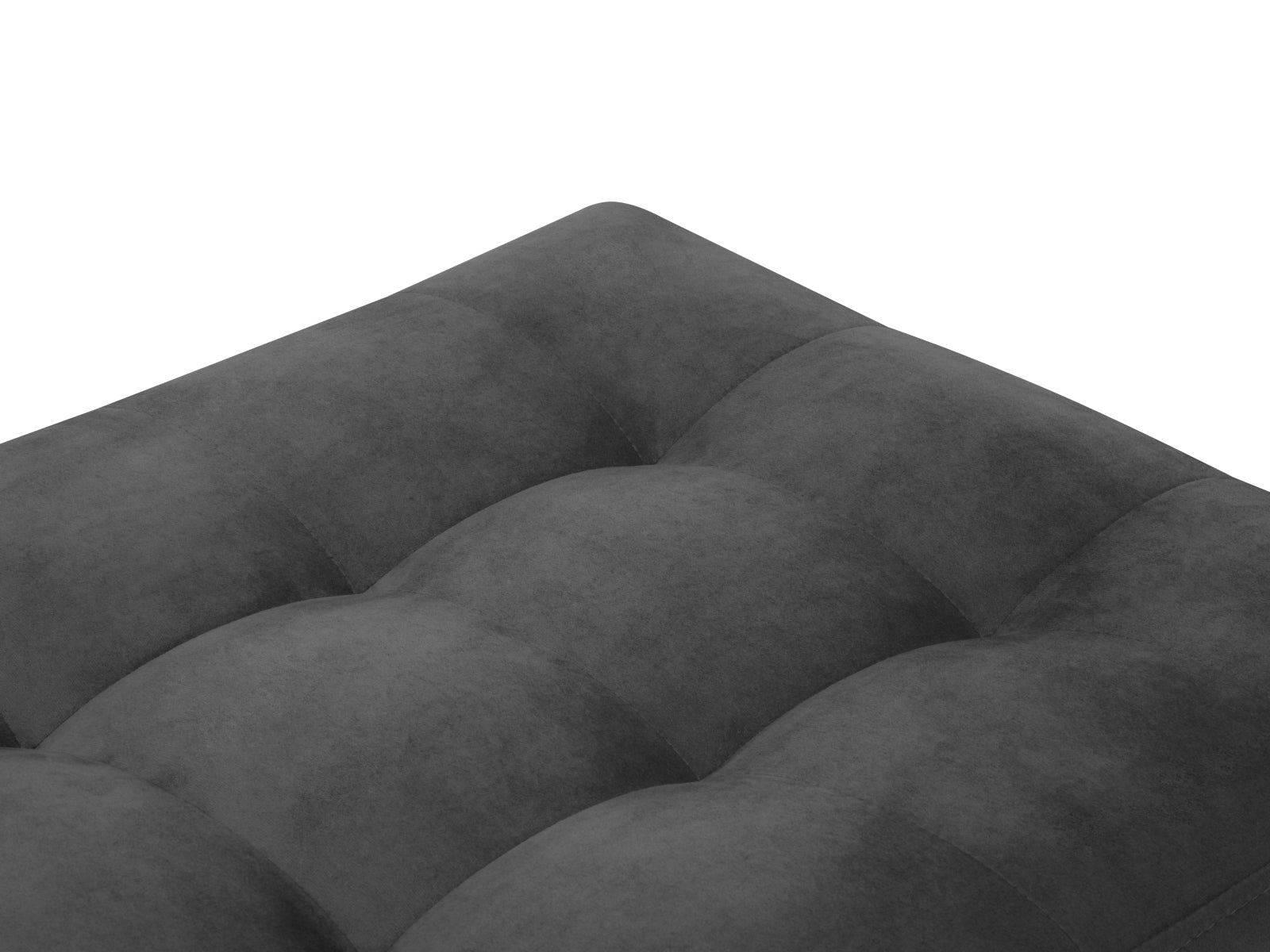Eleganter 1-Sitzer Pouf Aspen in zeitlosem Dunkelgrau, ideal für stilvolle Wohnräume und entspannte Sitzgelegenheiten.