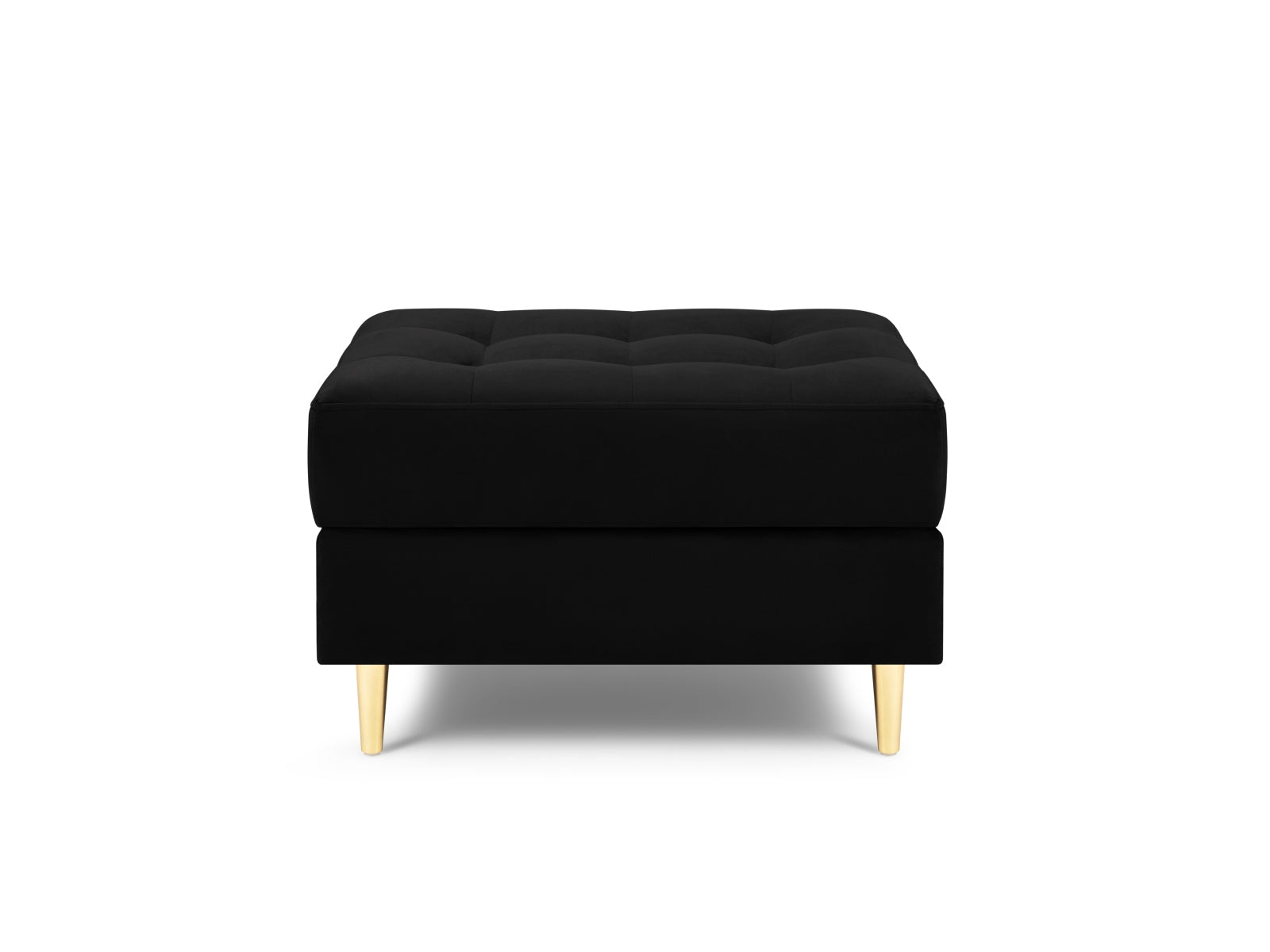 Stylischer 1-Sitzer Pouf Aspen in zeitlosem Schwarz, perfekt für jedes moderne Zuhause. Hochwertige Verarbeitung und elegantes Design von Cosmopolitan Design.