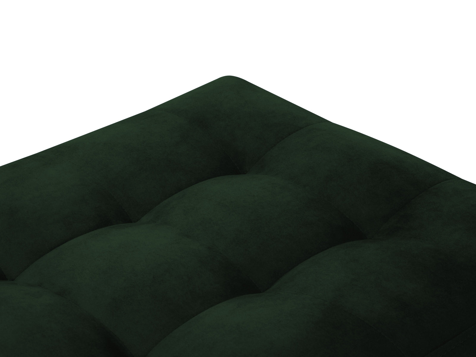 Eleganter 1-Sitzer Pouf Aspen in tiefem Flaschengrün, ideal für stilvolle Wohnräume. Hochwertige Materialien von Cosmopolitan Design.