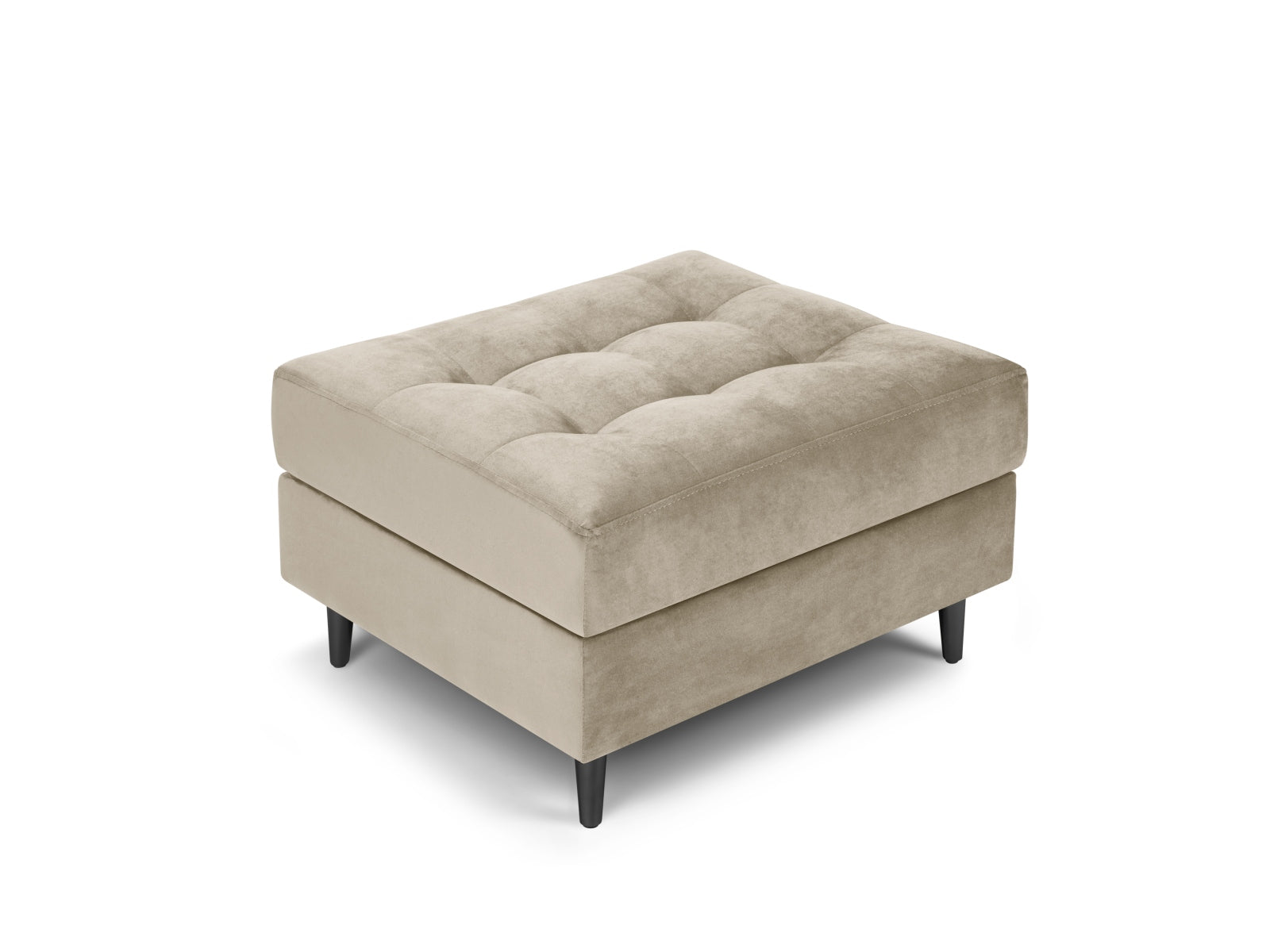 Eleganter 1-Sitzer Pouf Aspen in warmem Dunkelbeige, ideal für entspannte Sitzgelegenheiten und geschmackvolle Wohnraumgestaltung.