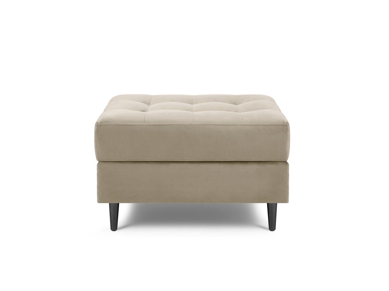 Stylischer 1-Sitzer Pouf Aspen in edlem Dunkelbeige, perfekt für gemütliche Akzente und modernes Wohndesign.