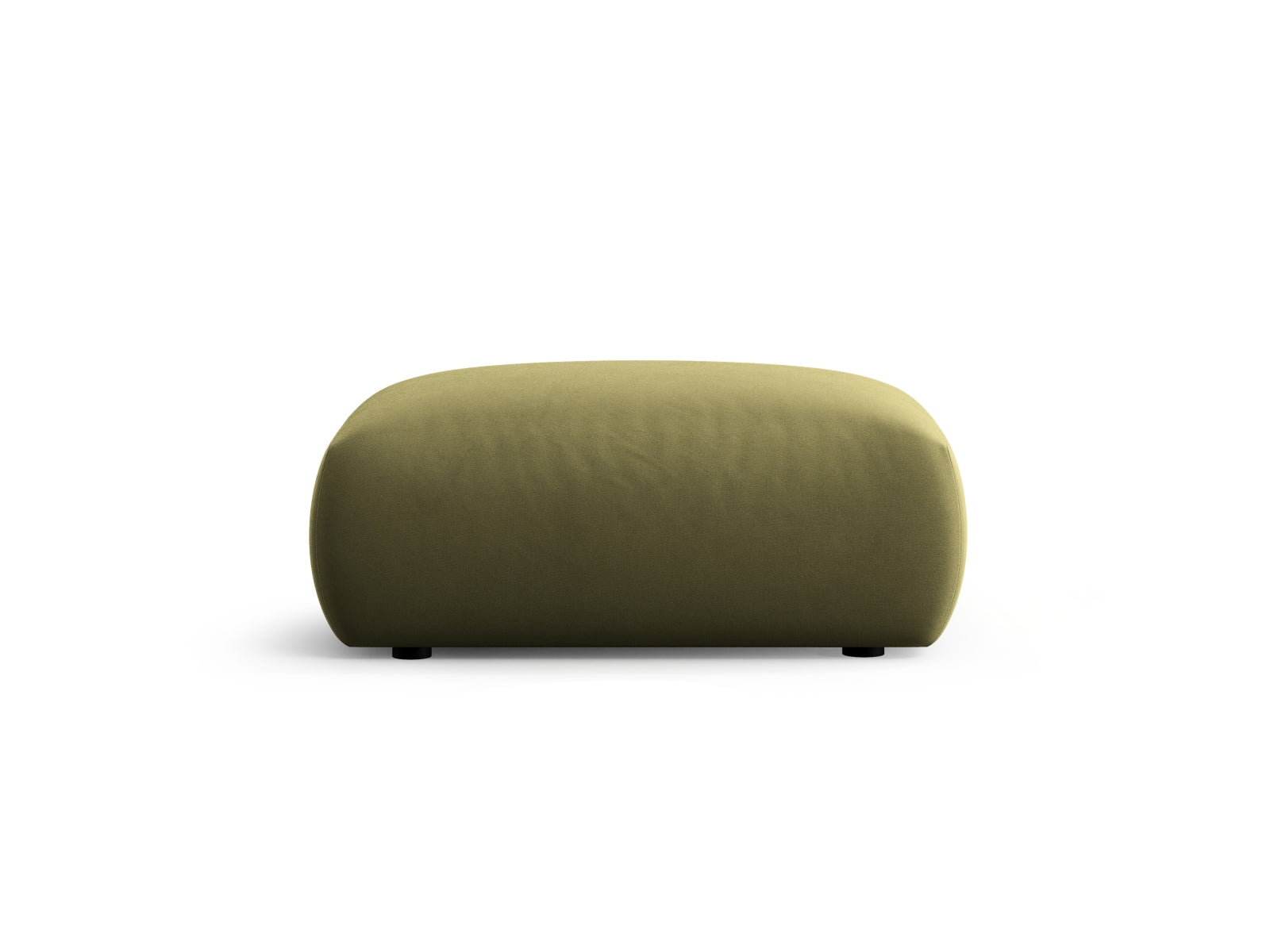 Eleganter 1-Sitzer Pouf Matera in einem stilvollen Grünton, ideal für moderne Wohnräume und vielseitige Sitzmöglichkeiten.