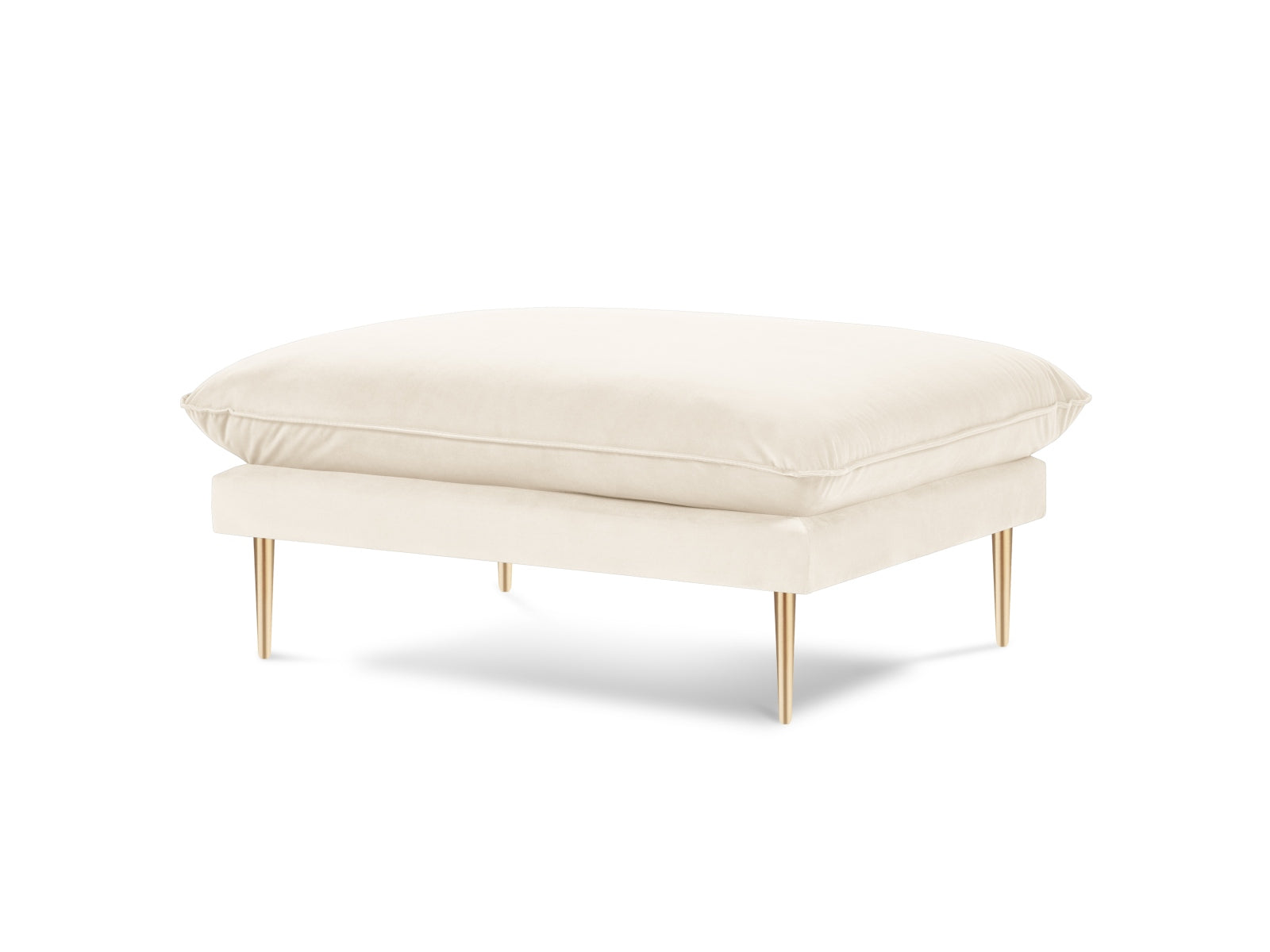 Vienna Velour Pouf 1 Sitz 80cm in Light Beige/Gold-Bluvel präsentiert im Onlineshop von KAQTU Design AG. Pouf ist von Cosmopolitan Design