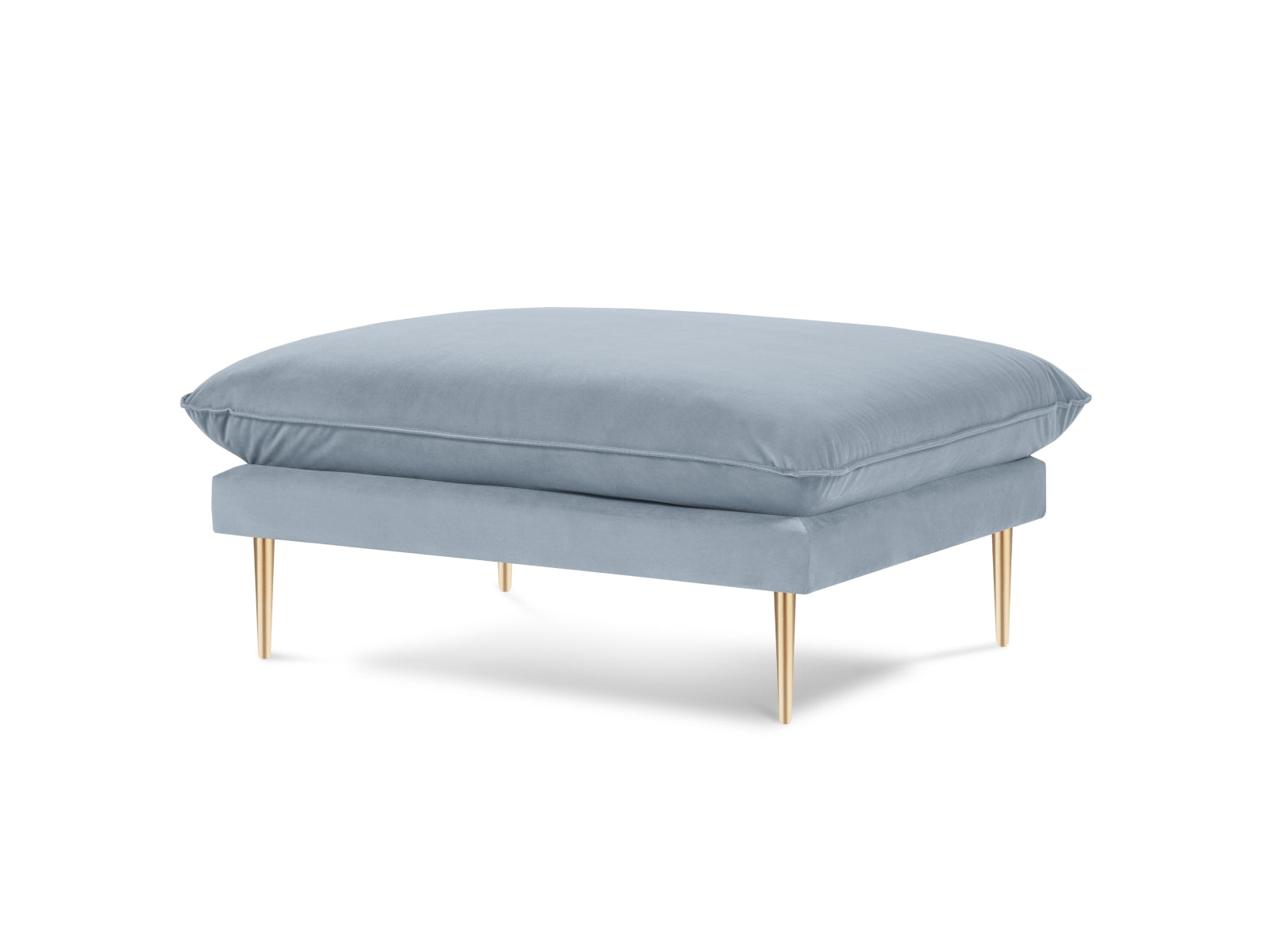 Vienna Velour Pouf 1 Sitz 80cm in Light Blue/Gold-Bluvel präsentiert im Onlineshop von KAQTU Design AG. Pouf ist von Cosmopolitan Design