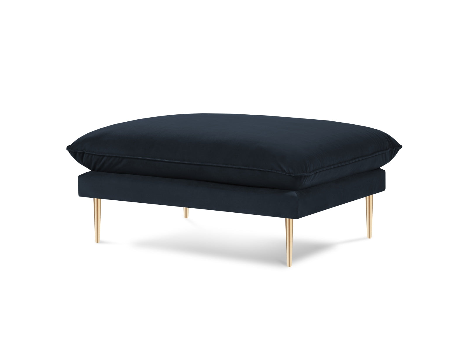 Vienna Velour Pouf 1 Sitz 80cm in Dark Blue/Gold-Bluvel präsentiert im Onlineshop von KAQTU Design AG. Pouf ist von Cosmopolitan Design