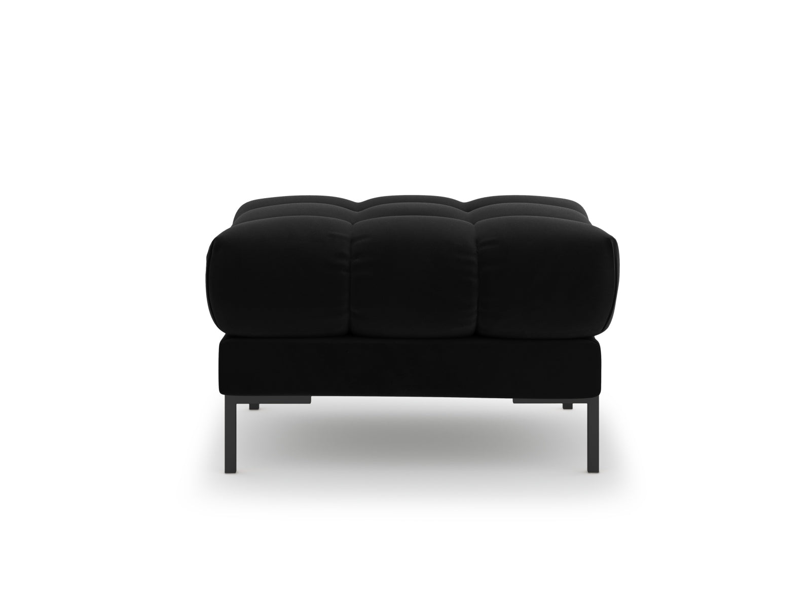 Eleganter 1-Sitzer Pouf Bali in stilvollem Black-Bluvel, ideal für moderne Wohnräume. Hochwertiges Design von Cosmopolitan Design.