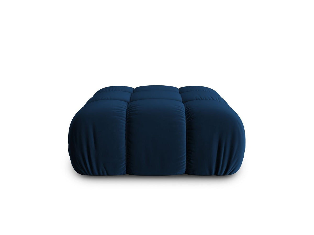 Rosafarbener Samt-Pouf Cortina von Cosmopolitan Design, quadratische Form, schwarze Kunststoffbeine, Sitzhöhe 43cm, Frontalansicht auf hellem Hintergrund