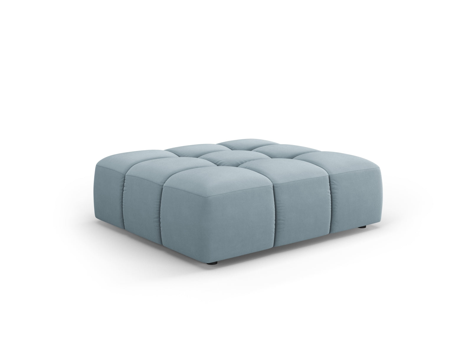 1-Sitzer Pouf Moritz in Light Blue-Bluvel präsentiert im Onlineshop von KAQTU Design AG. Pouf ist von Cosmopolitan Design