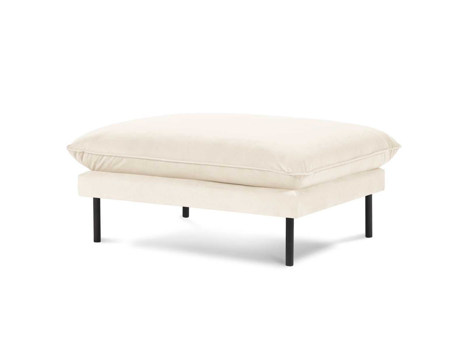 Vienna Velour Pouf 1 Sitz 80cm in Light Beige/Schwarz-Bluvel präsentiert im Onlineshop von KAQTU Design AG. Pouf ist von Cosmopolitan Design