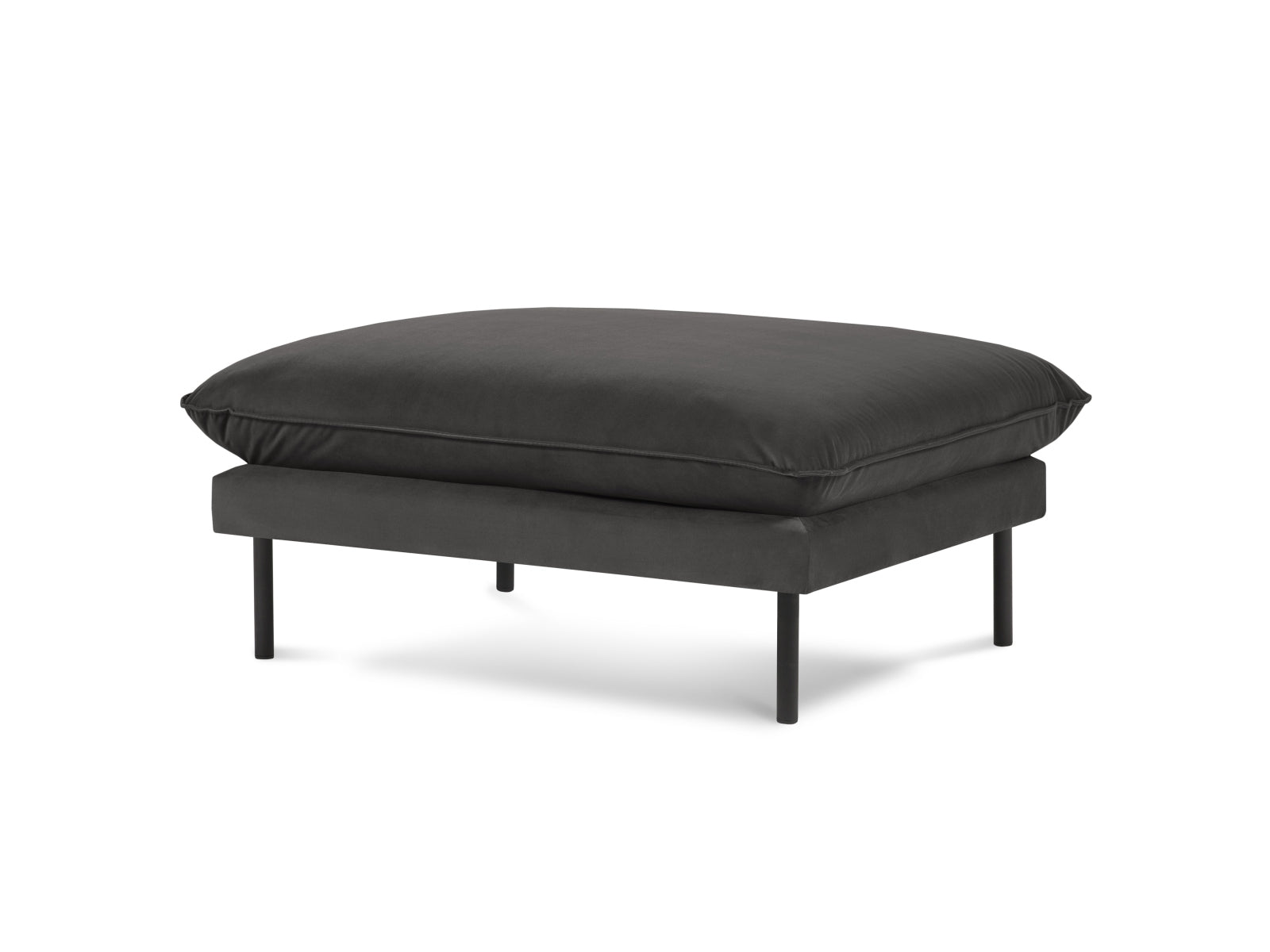 Vienna Velour Pouf 1 Sitz 80cm in Dark Grey/Schwarz-Bluvel präsentiert im Onlineshop von KAQTU Design AG. Pouf ist von Cosmopolitan Design