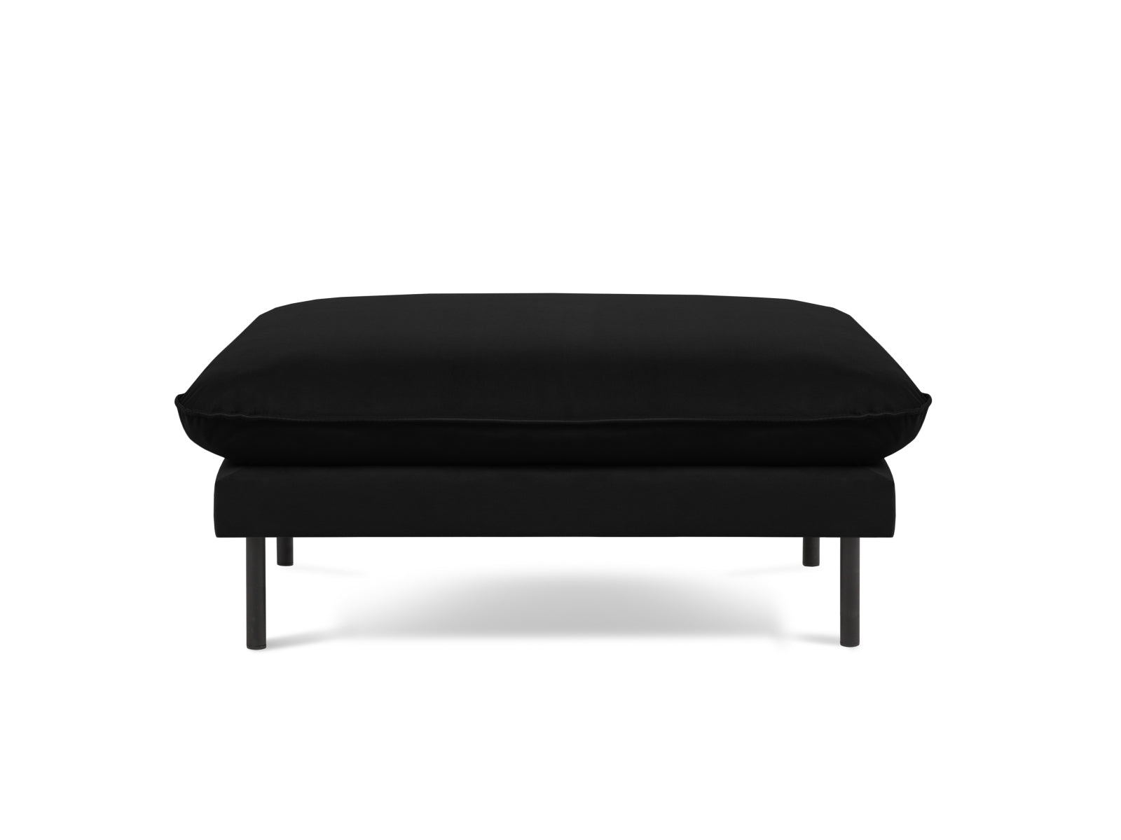 Vienna Velour Pouf 1 Sitz 80cm in Black/Schwarz-Bluvel präsentiert im Onlineshop von KAQTU Design AG. Pouf ist von Cosmopolitan Design