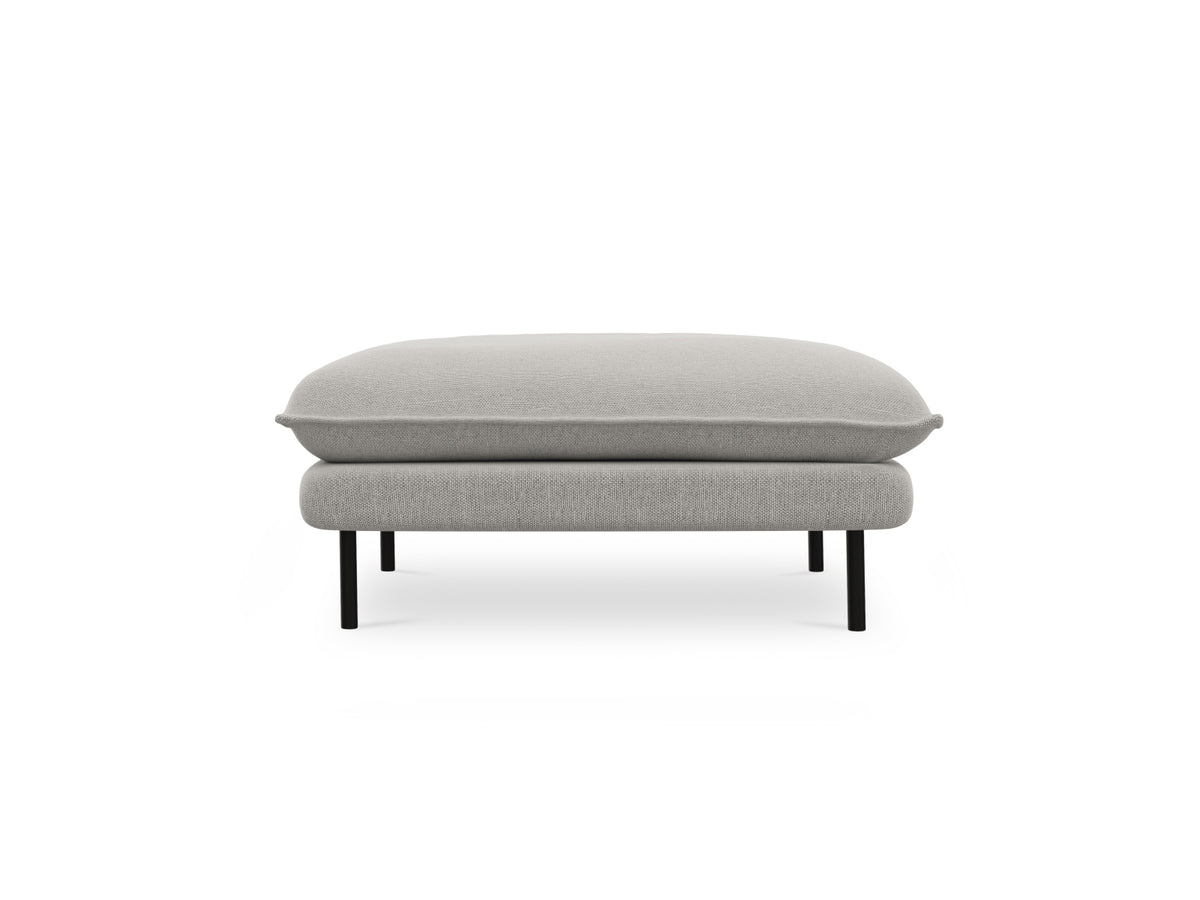 Vienna Pouf 1 Sitz 80cm in Light Grey/Schwarz-Asgard/ Positano präsentiert im Onlineshop von KAQTU Design AG. Pouf ist von Cosmopolitan Design