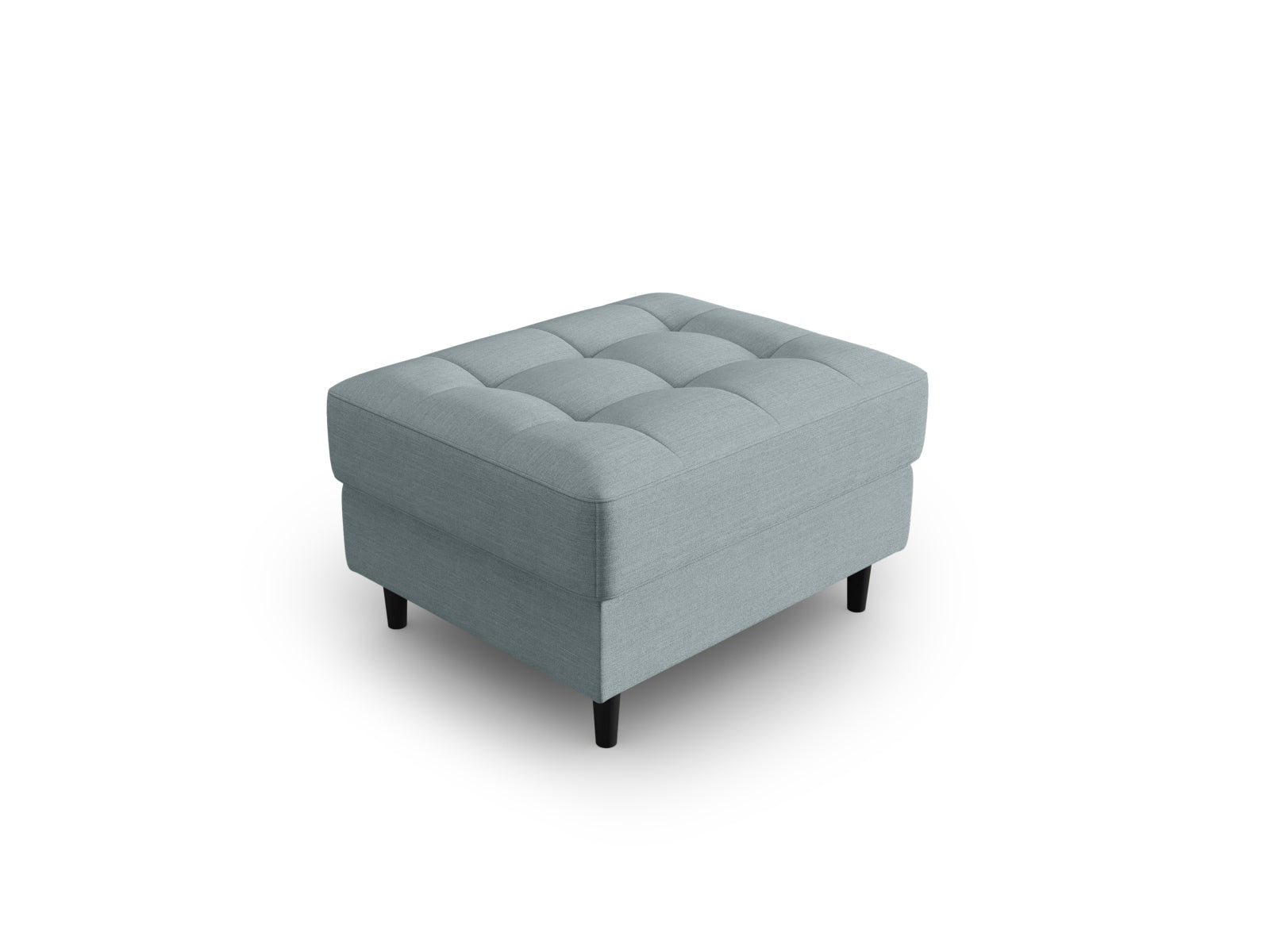 Eleganter 1-Sitzer Pouf Aspen in stilvollem Blue-Melva, ideal für moderne Wohnräume. Hochwertiges Design von Cosmopolitan Design.