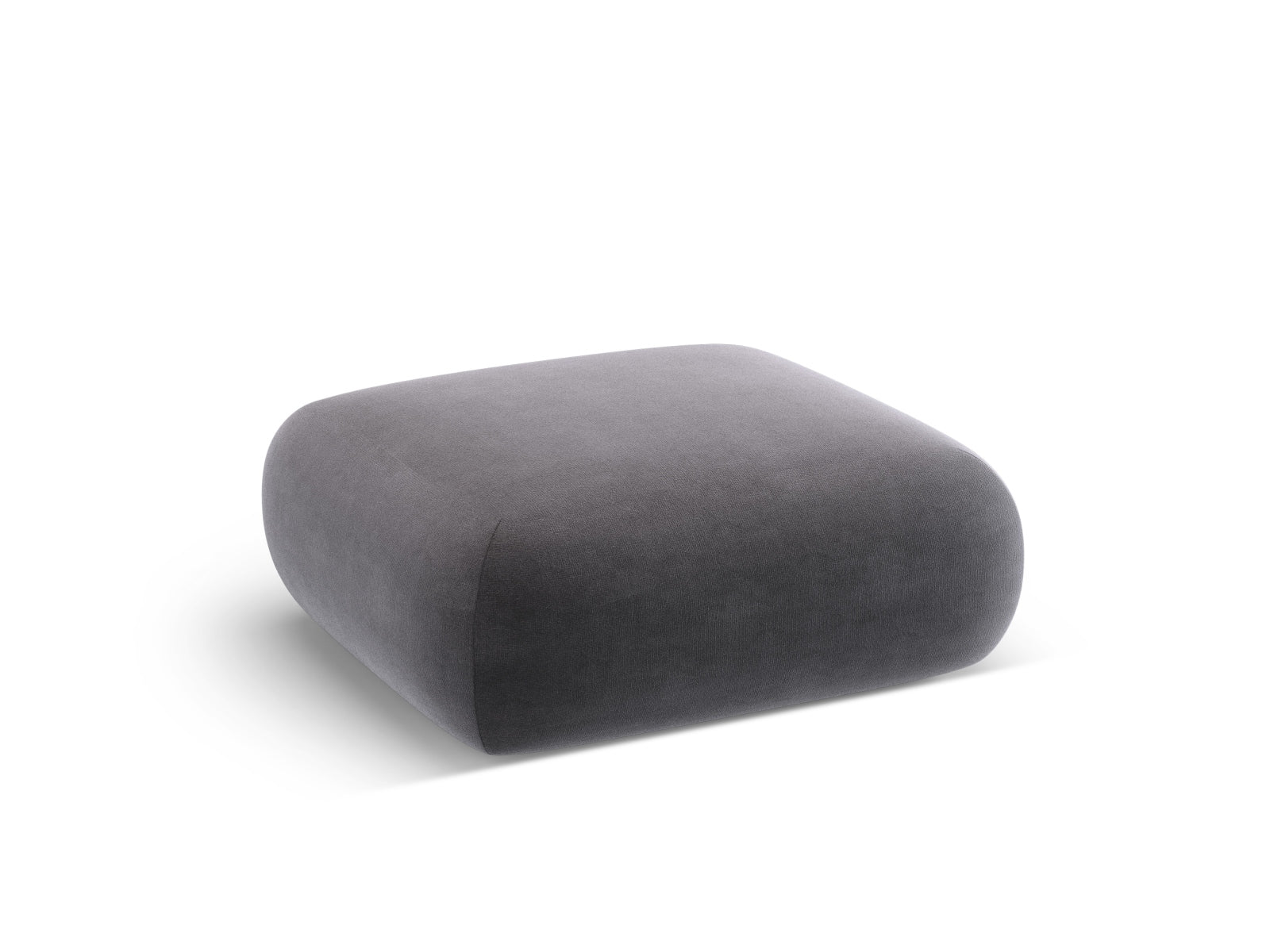Eleganter Nolio Velour Pouf in Dunkelgrau, 100 cm, ideal als stilvolle Sitzgelegenheit oder Fußablage im modernen Wohnraum.