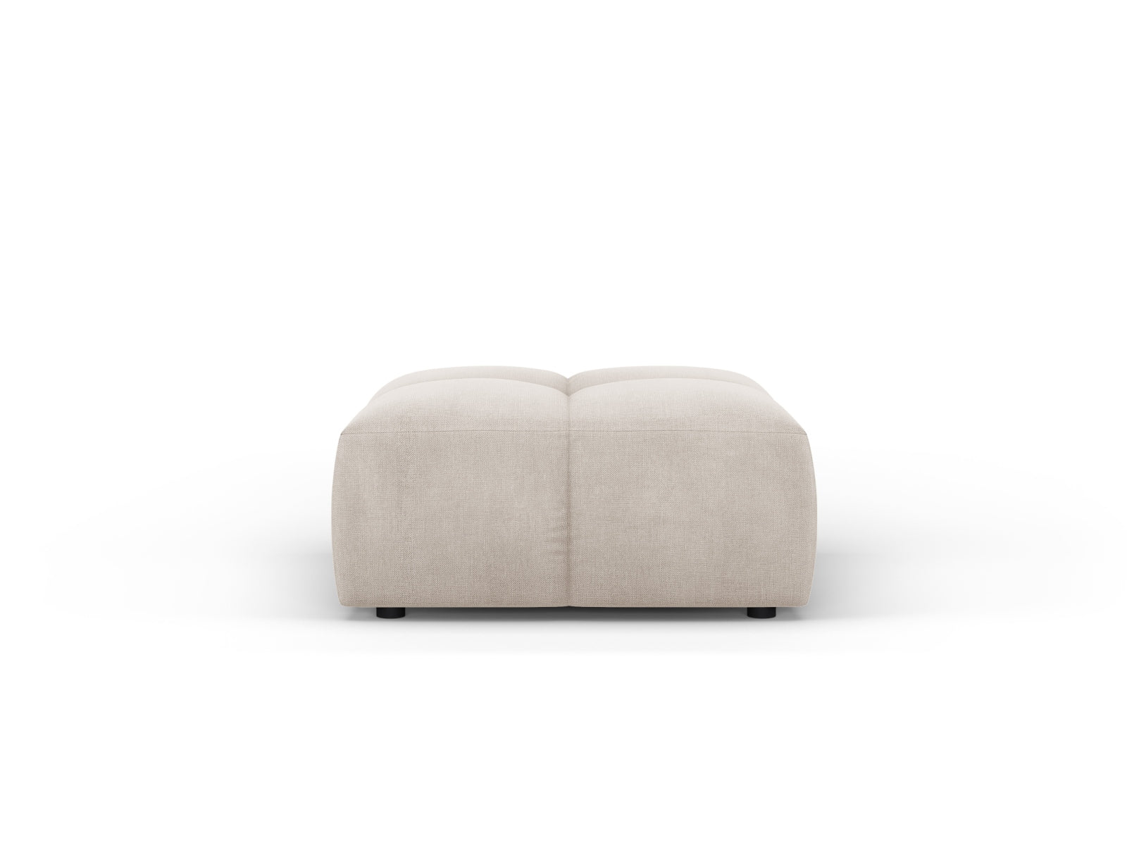 Stylischer 1-Sitzer Pouf Moritz in elegantem Beige, perfekt für zeitgemäße Inneneinrichtungen und vielseitig einsetzbar.