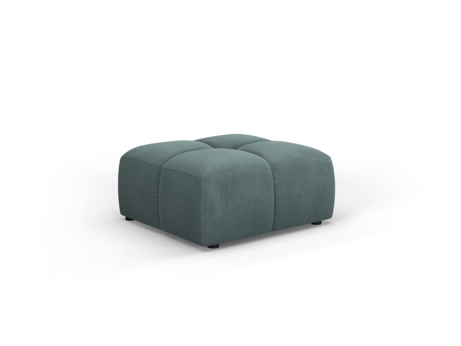 Eleganter 1-Sitzer Pouf Moritz in stilvollem Sea Green, ideal für moderne Wohnräume und gemütliche Entspannungsecken.