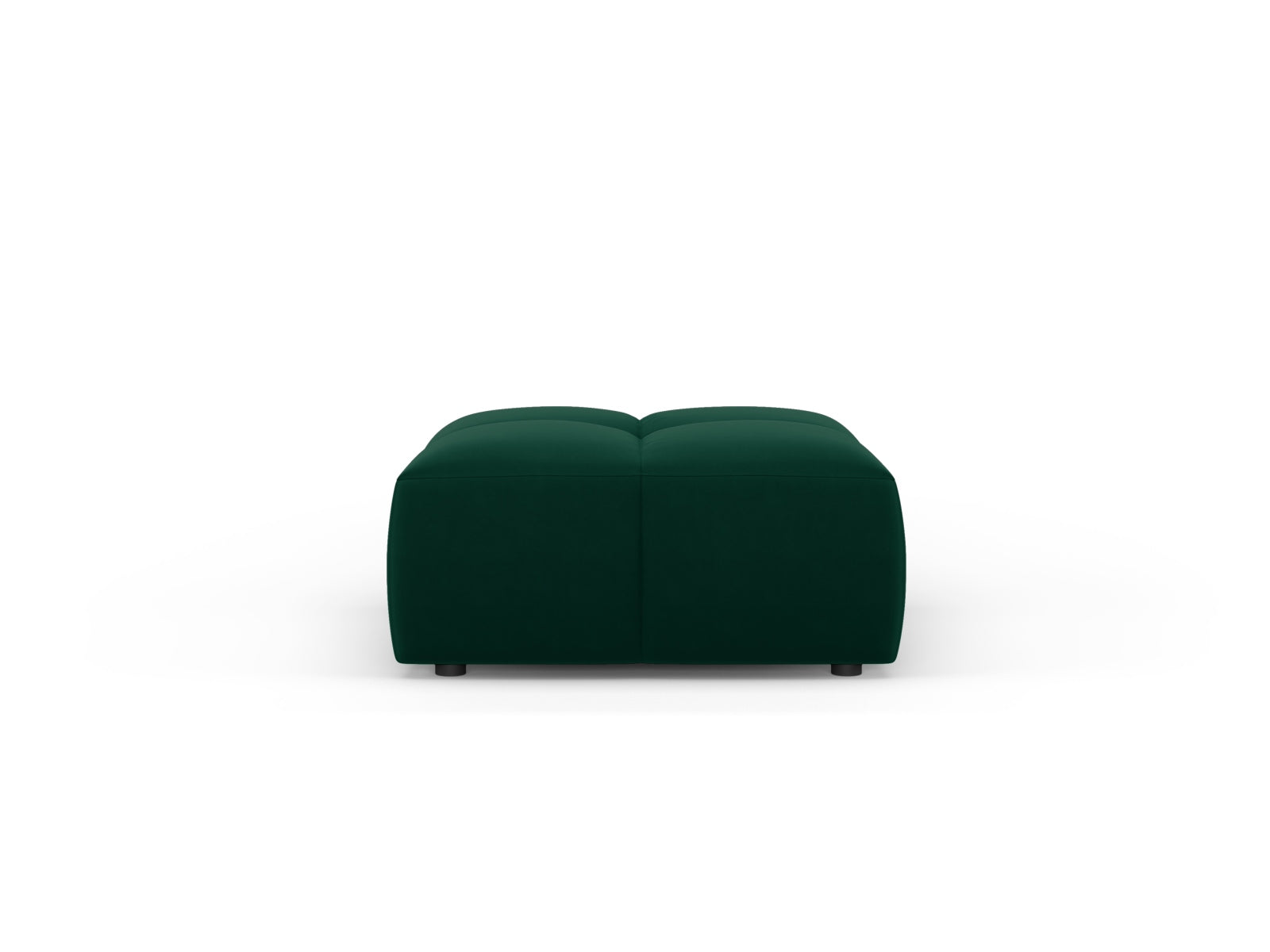 Eleganter 1-Sitzer Pouf Moritz in tiefem Flaschengrün, ideal für moderne Wohnräume und gemütliche Akzente.