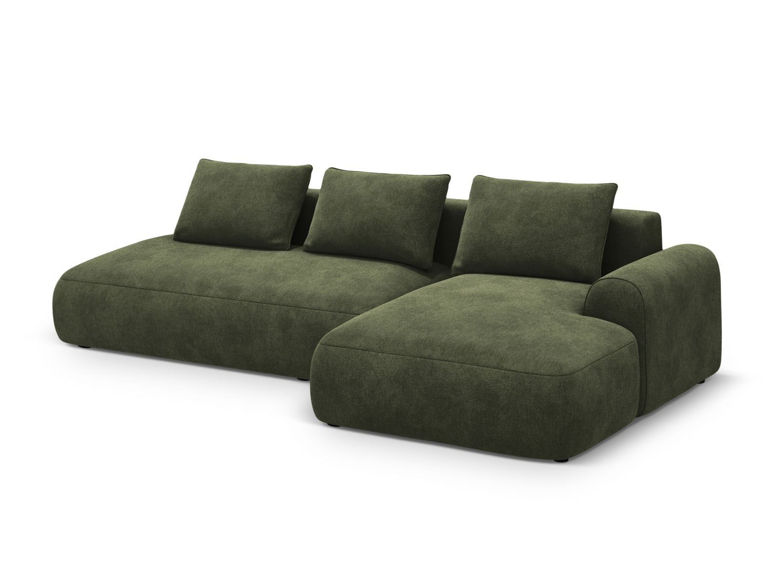 Elegantes 5-Sitzer Ecksofa rechts in Green-Vogue mit praktischer Schlaffunktion und Stauraum, ideal für modernes Wohnen.