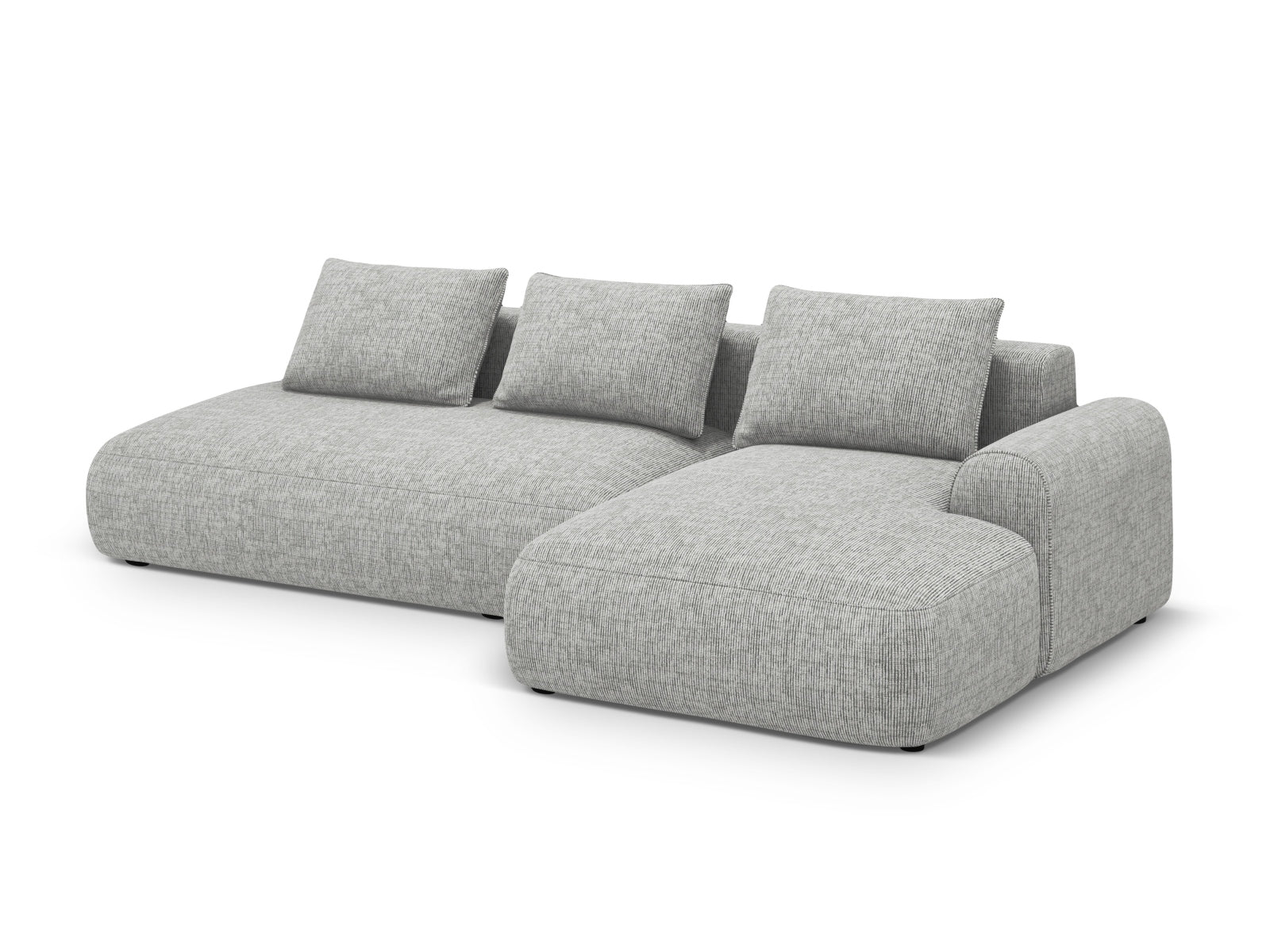 Elegantes 5-Sitzer Ecksofa Calma in Warm Grey-Baltimore, ideal für Wohnräume, mit praktischer Schlaffunktion und Stauraum.