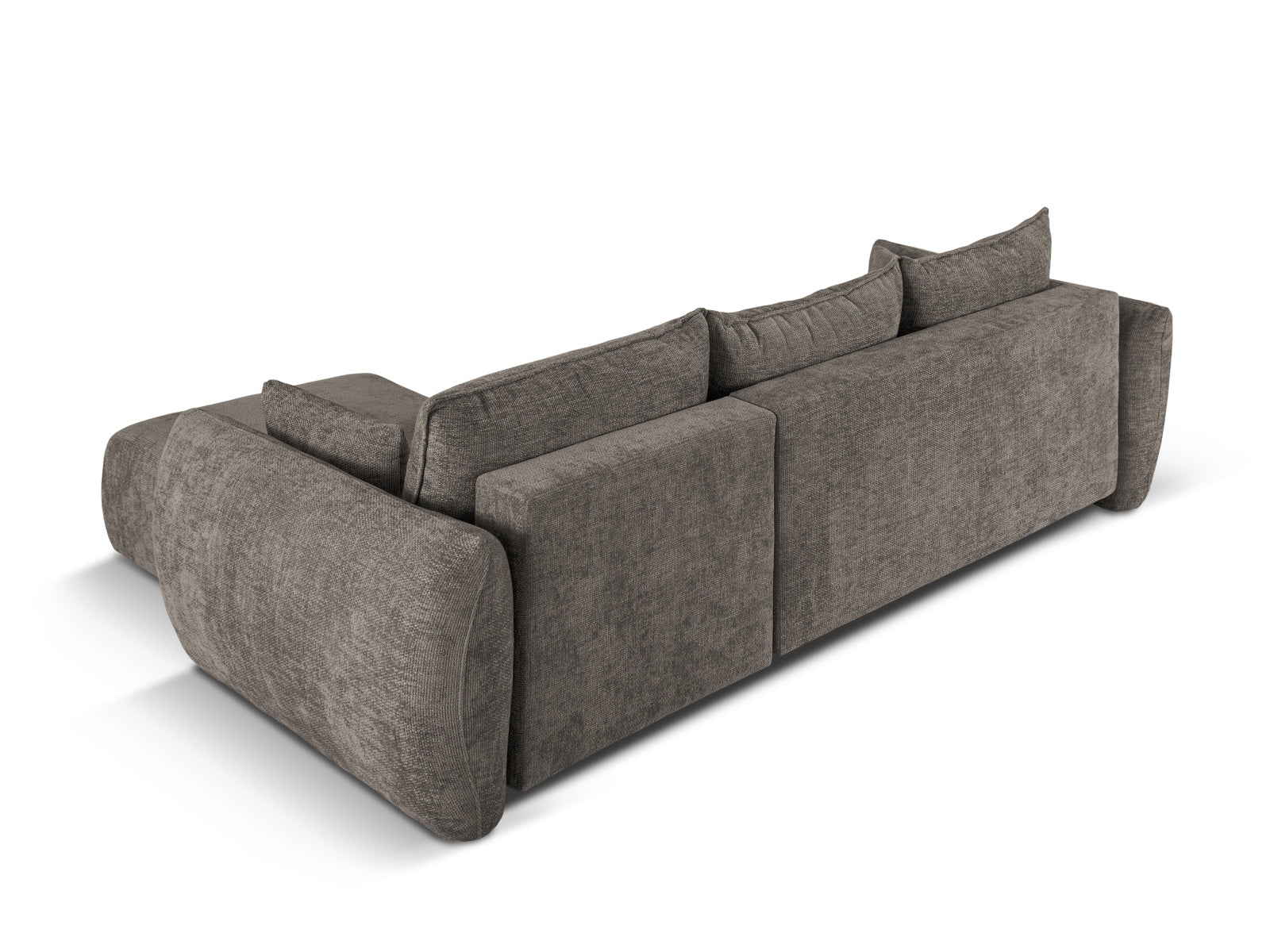 Modernes 4-Sitzer Ecksofa Matera in elegantem Design, ideal für Wohnräume, mit praktischer Schlaffunktion und integriertem Stauraum.