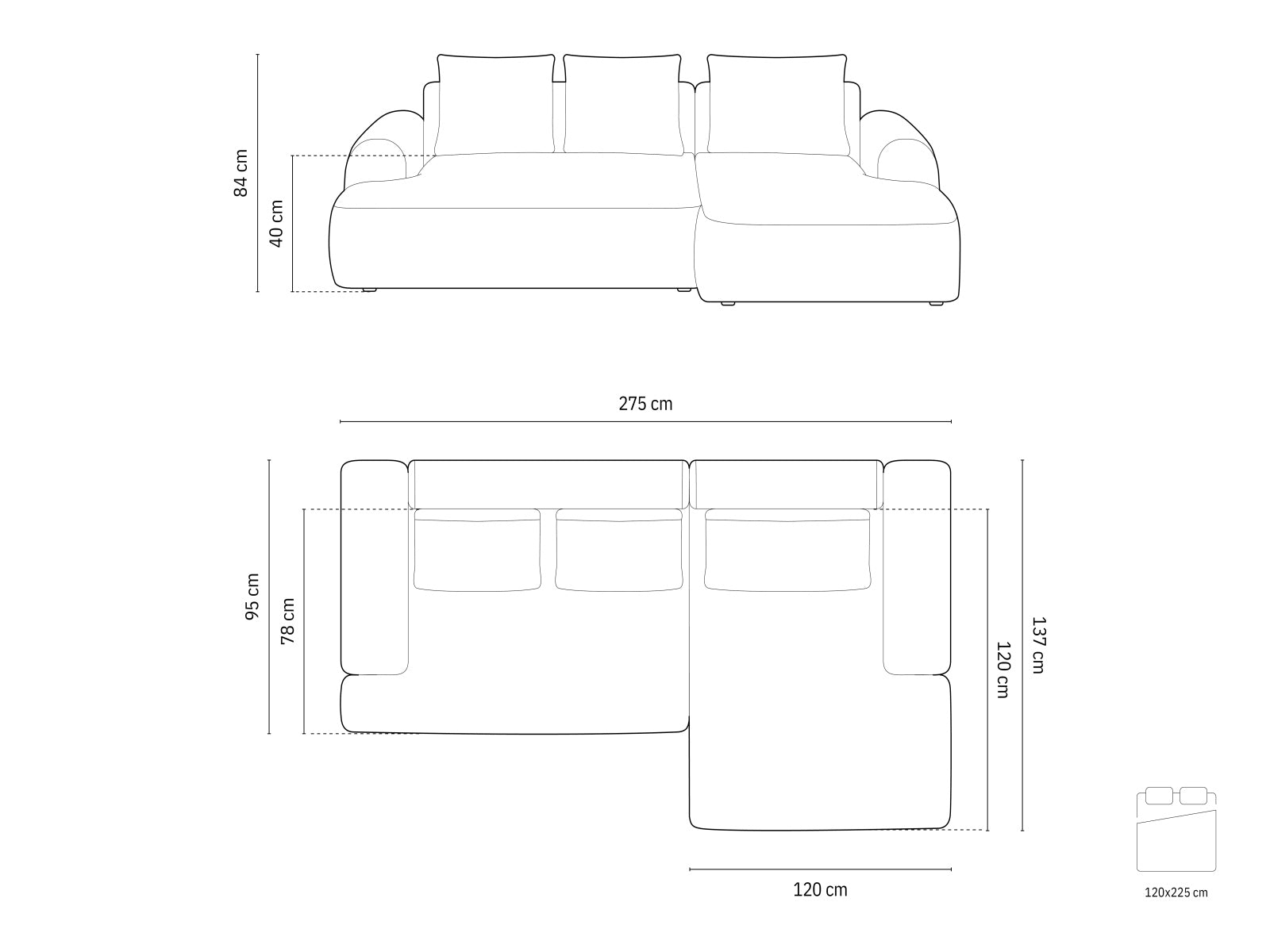 Modernes rotes 3-Sitzer Ecksofa Calma mit Schlaffunktion und integriertem Stauraum, perfekt für gemütliche und funktionale Wohnbereiche.