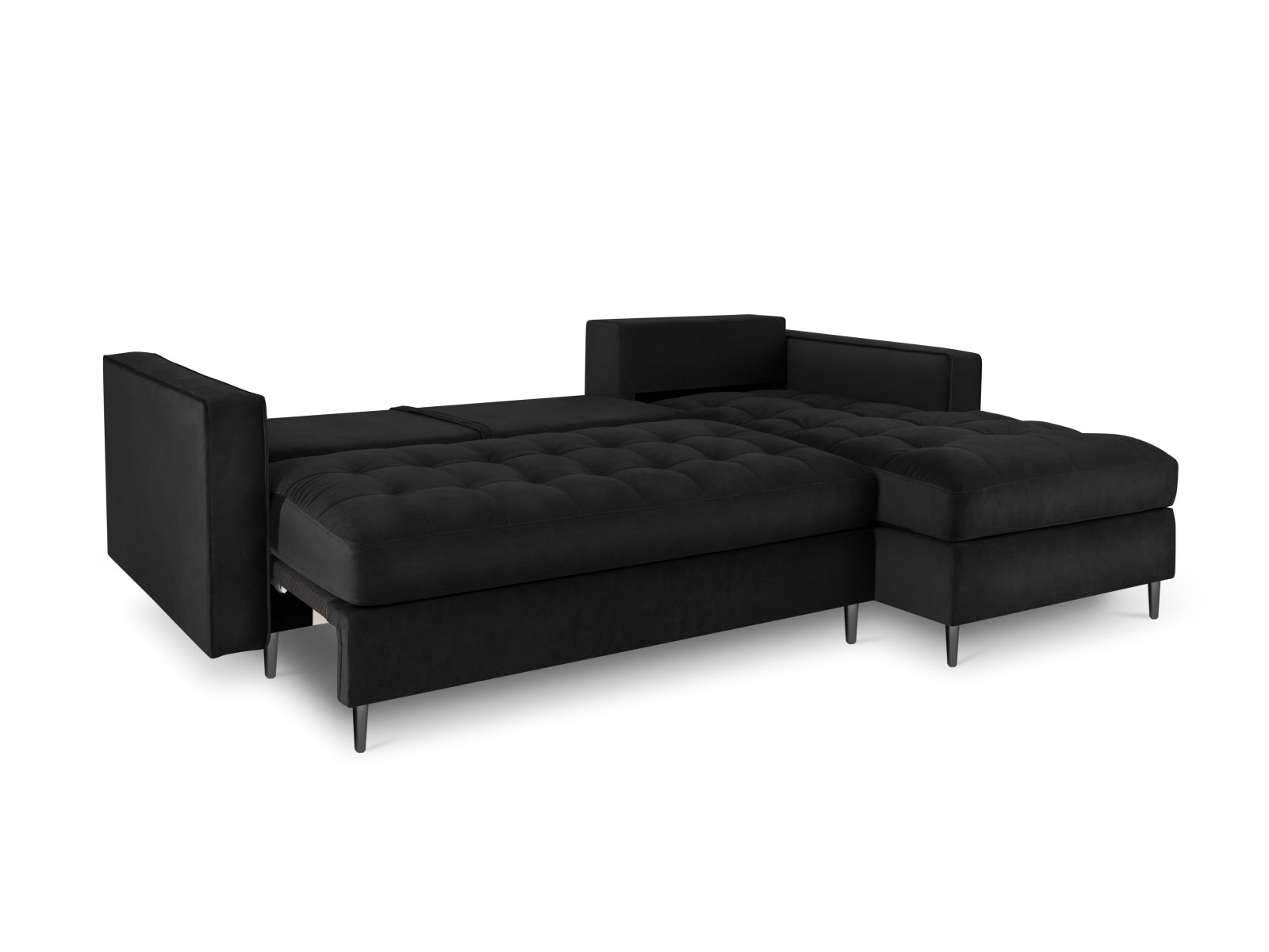 Stylisches 5-Sitzer Ecksofa mit Schlaffunktion und praktischem Stauraum, perfekt für gemütliche Abende und Übernachtungen.