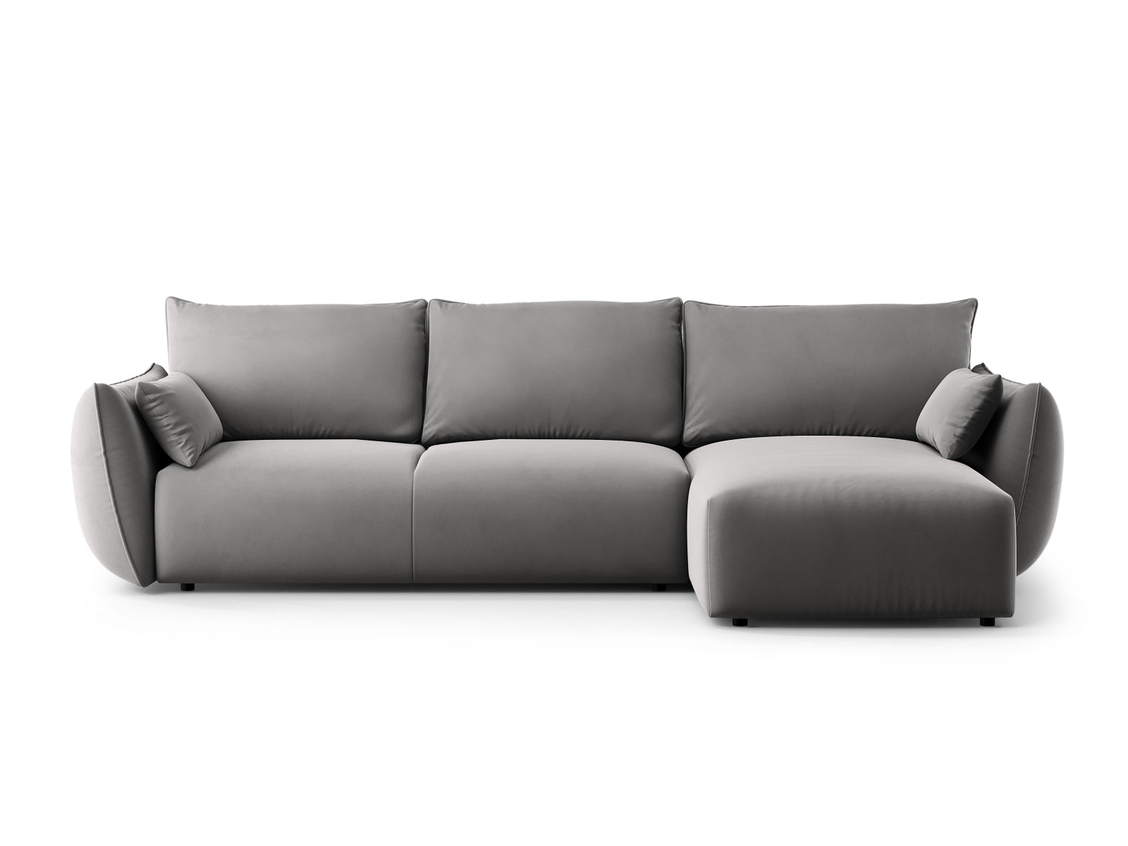 4-Sitzer Ecksofa rechts mit Schlaffunktion und Stauraum Matera in Grey-Salvador präsentiert im Onlineshop von KAQTU Design AG. Bettsofa rechts ist von Cosmopolitan Design