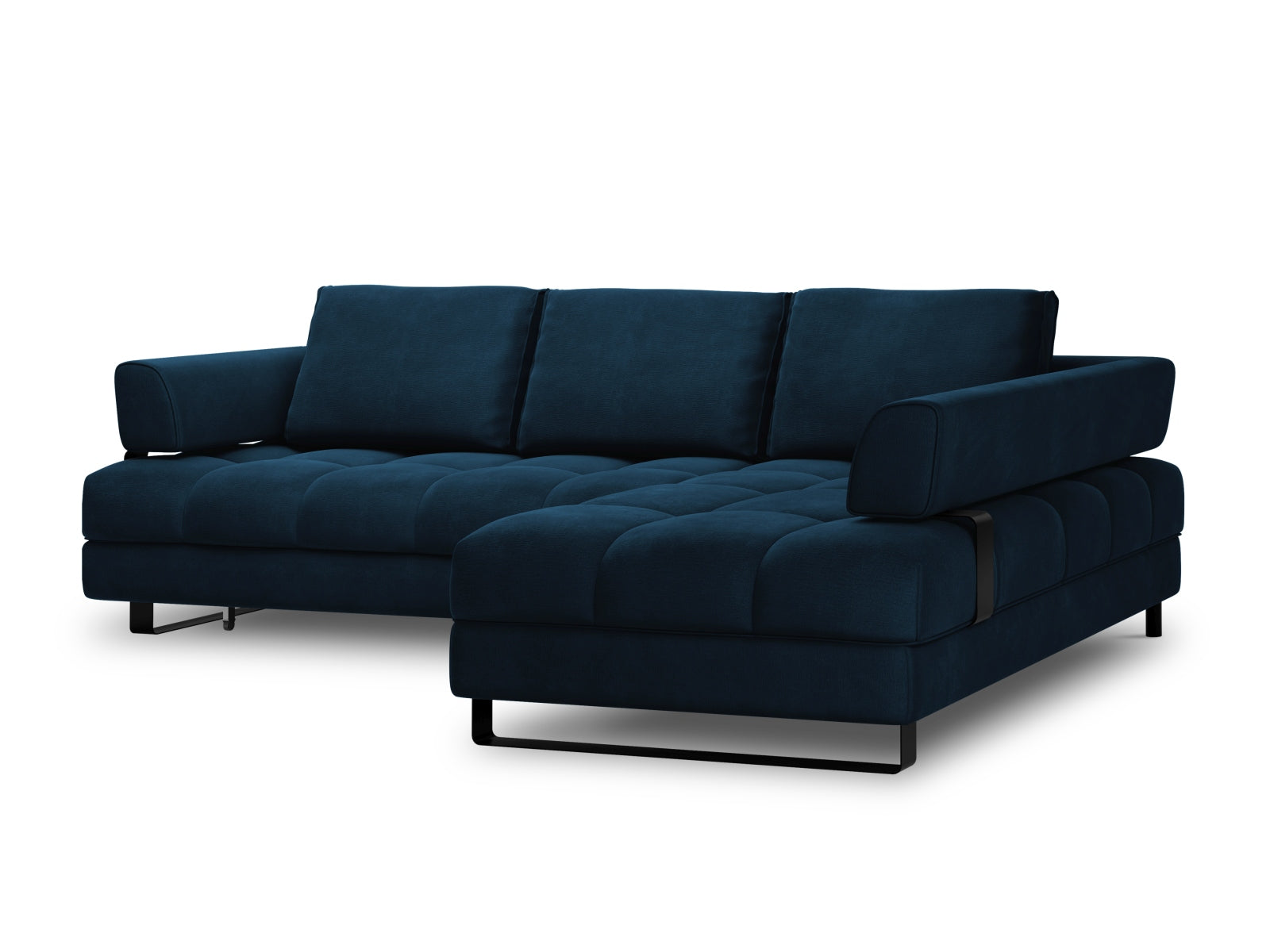 Entdecken Sie das Clinton Velour Ecksofa von Cosmopolitan Design: elegantes 5-Sitzer Sofa mit praktischer Schlaffunktion und grosszügigem Stauraum für Ihr Zuhause!