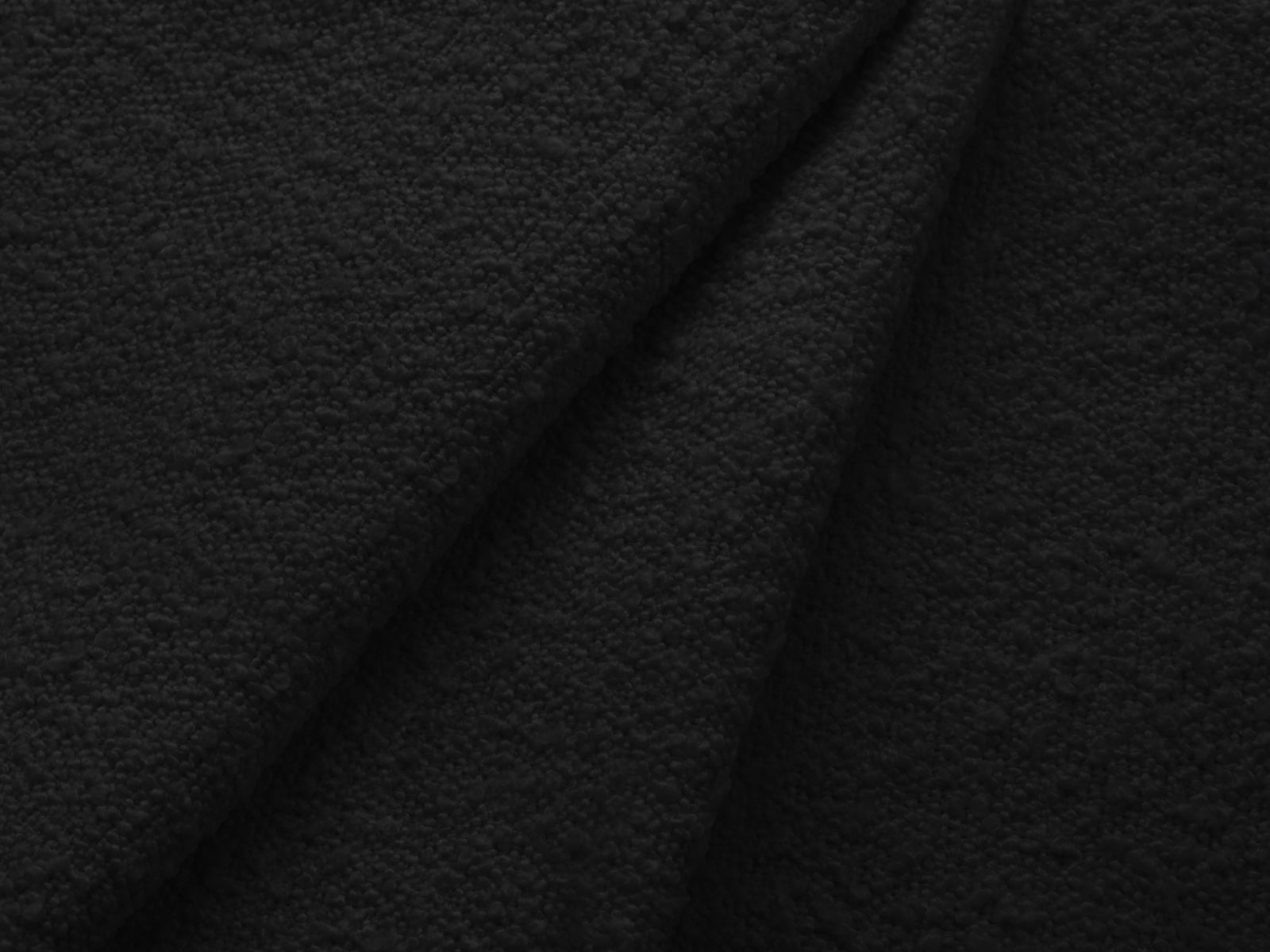 Stylisches Kyoto Boucle Ecksofa in Schwarz, 4-Sitzer mit Schlaffunktion und Stauraum, ideal für entspannte Stunden und Gästeübernachtungen.