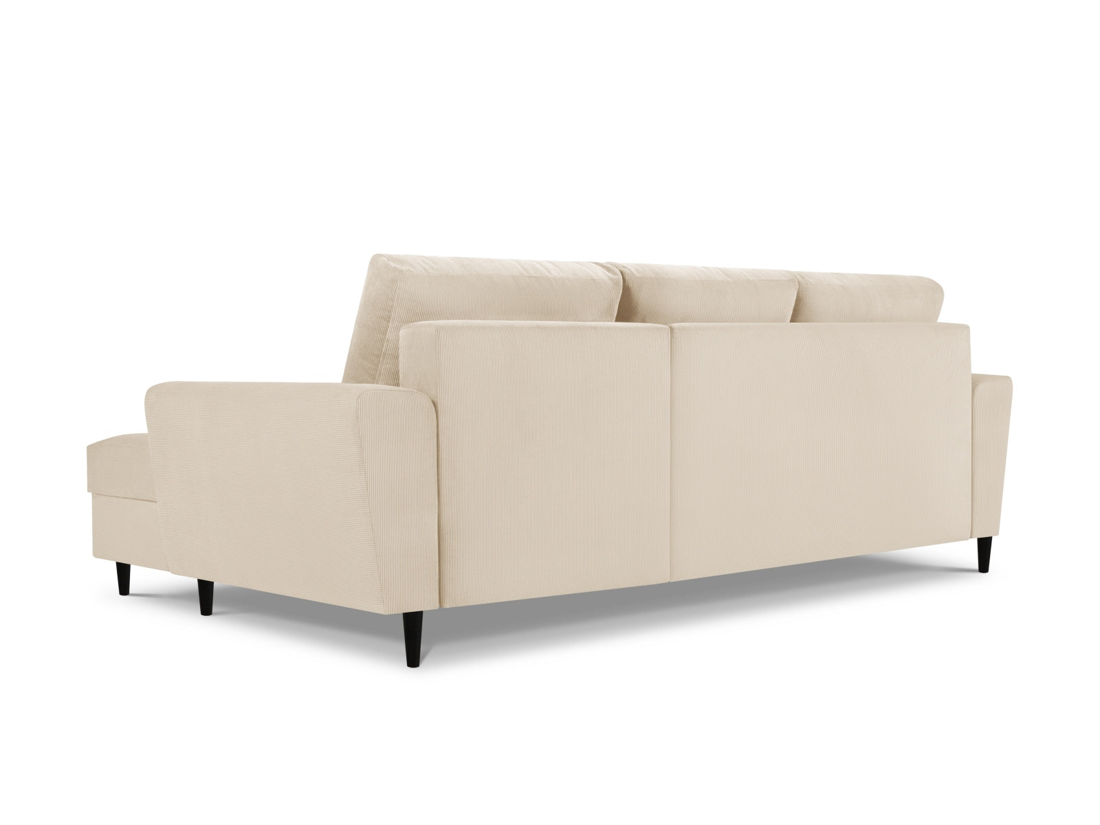 Stylisches Kyoto Ecksofa in sanftem Beige, 4-Sitzer mit praktischer Schlaffunktion und Stauraum, perfekt für jedes Wohnzimmer.