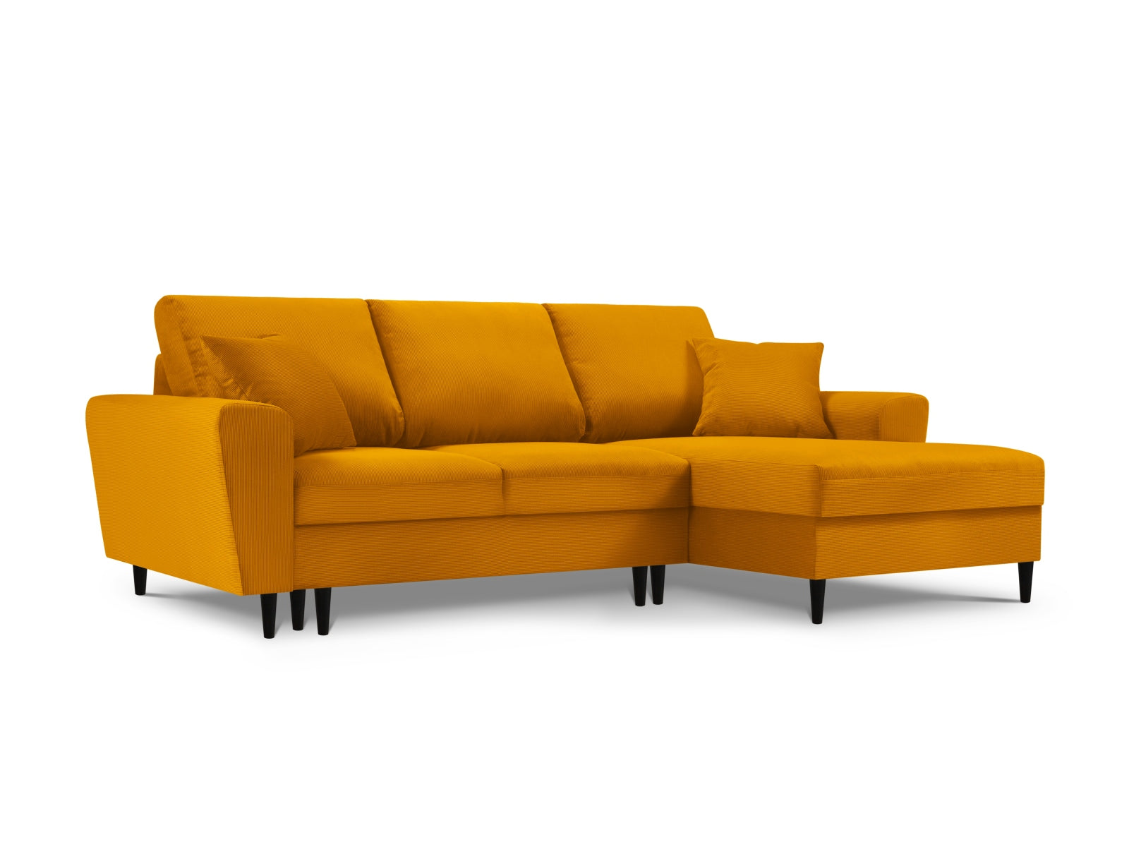 Kyoto Ecksofa rechts mit Schlaffunktion und Stauraumbox 4 Sitzer 145cm in Yellow-Fjord präsentiert im Onlineshop von KAQTU Design AG. Bettsofa rechts ist von Cosmopolitan Design