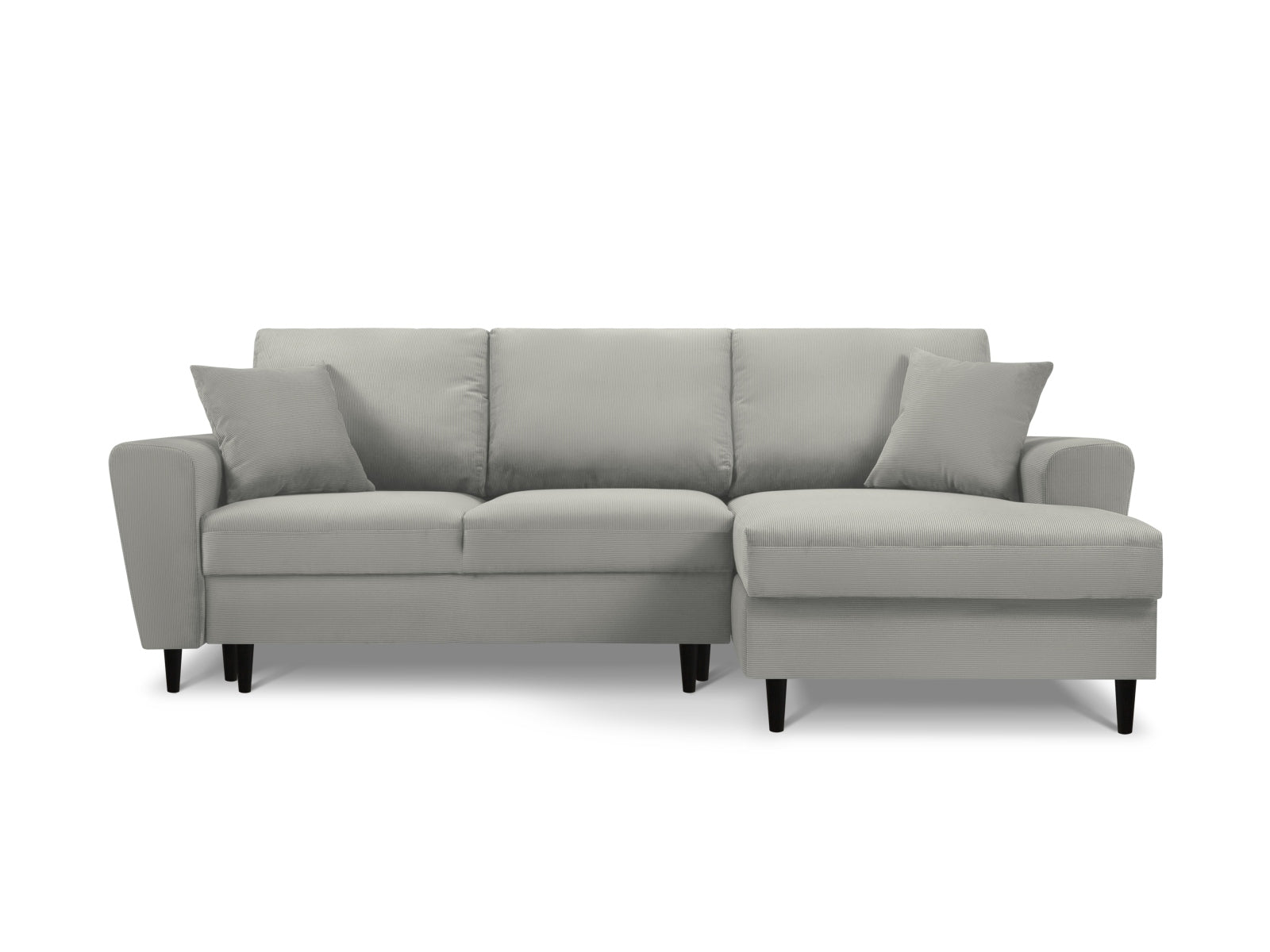 Stylisches Kyoto Ecksofa in Light Grey-Fjord, 4-Sitzer mit Schlaffunktion und Stauraum, ideal für moderne Wohnräume.