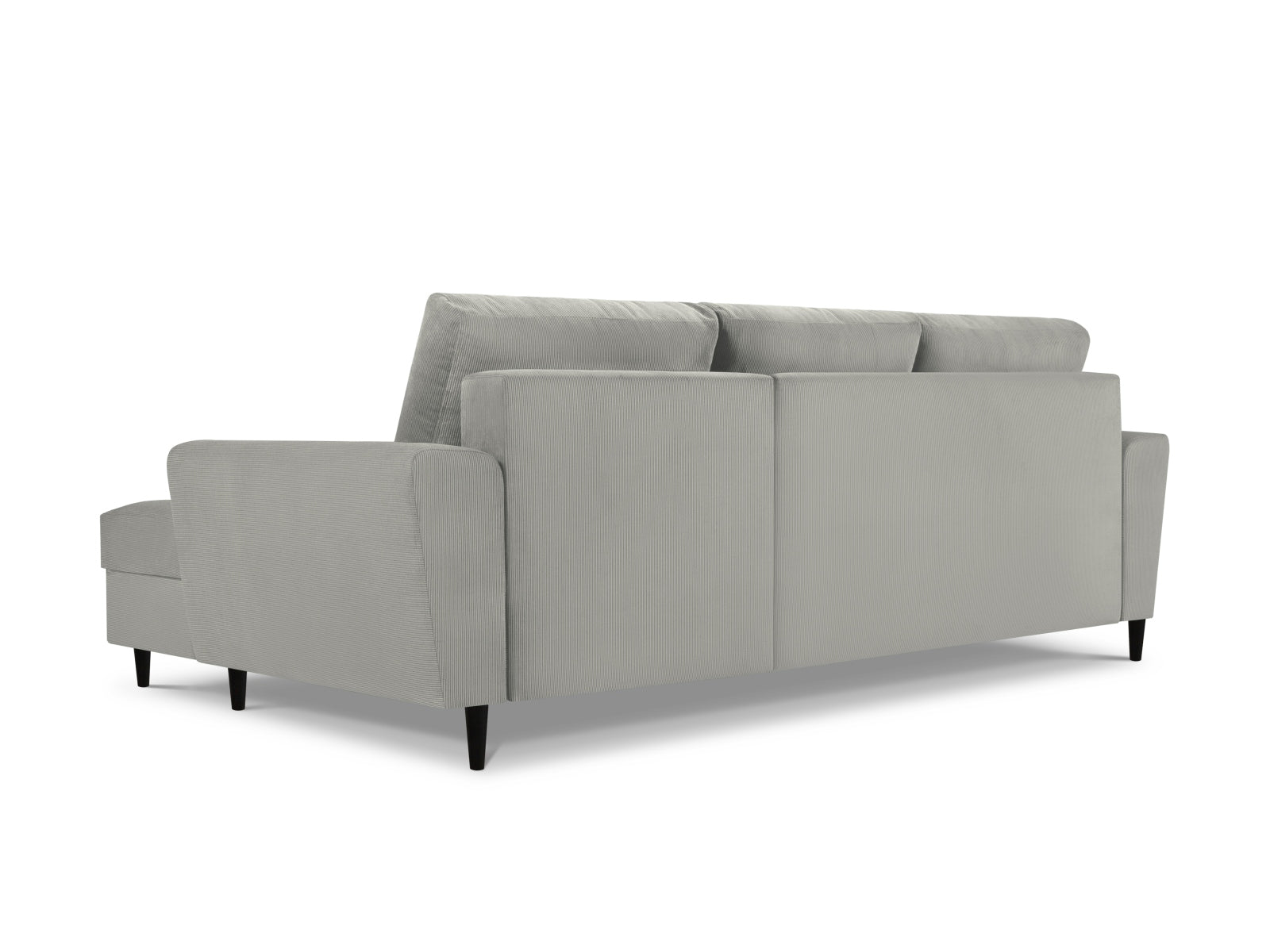 Modernes Kyoto Ecksofa in sanftem Grau, 4-Sitzer mit Schlaffunktion und integriertem Stauraum, ideal für gemütliche Wohnräume.