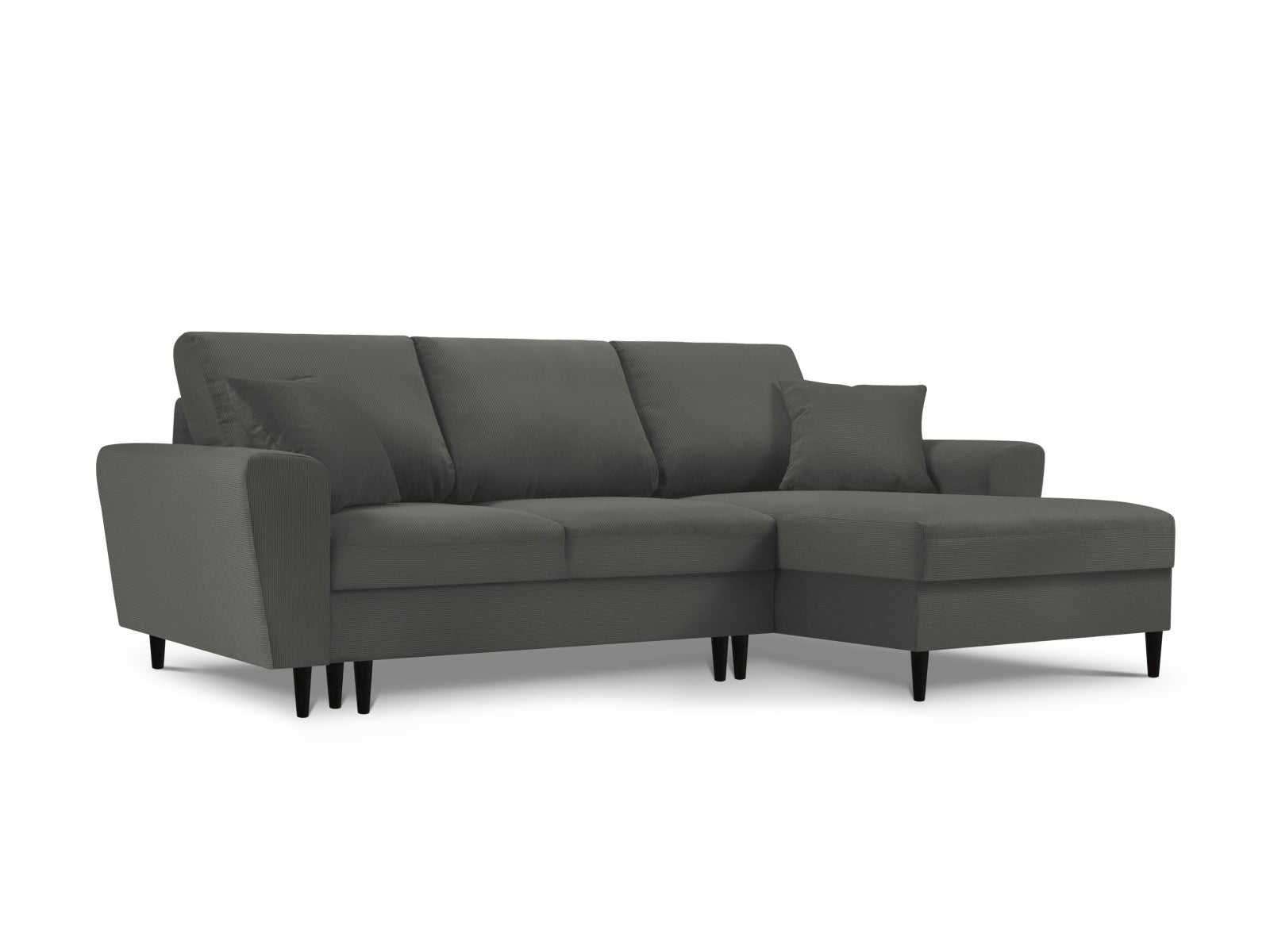 Kyoto Ecksofa rechts mit Schlaffunktion und Stauraumbox 4 Sitzer 145cm in Grey-Fjord präsentiert im Onlineshop von KAQTU Design AG. Bettsofa rechts ist von Cosmopolitan Design