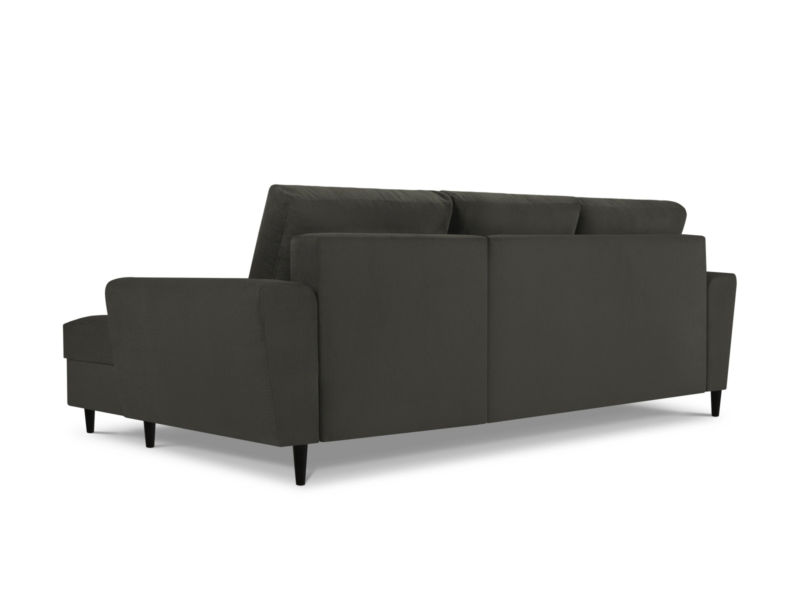 Modernes Kyoto Ecksofa in Schwarz, 4-Sitzer mit Schlaffunktion und Stauraum, ideal für gemütliche Abende und platzsparende Lösungen.