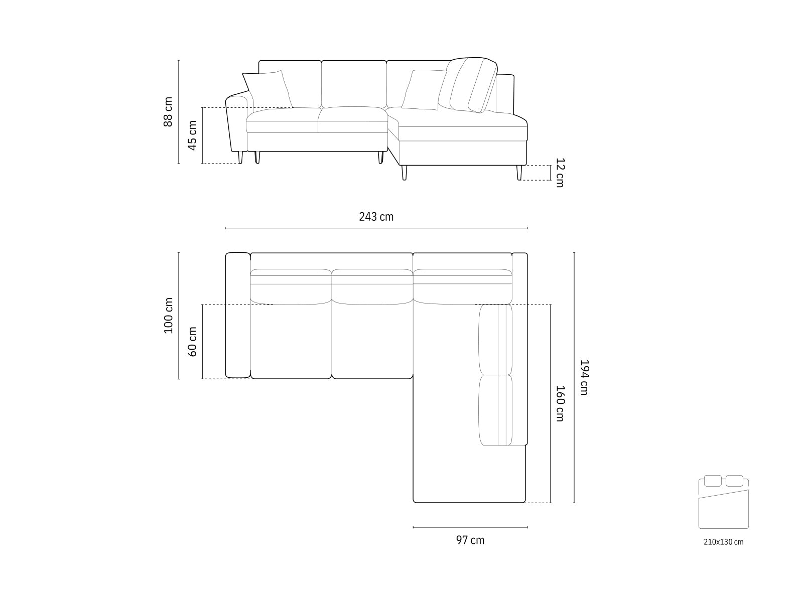 Stylisches Kyoto Velour Ecksofa in Royal Blue, 5-Sitzer mit praktischer Schlaffunktion und Stauraum, perfekt für moderne Wohnzimmer.