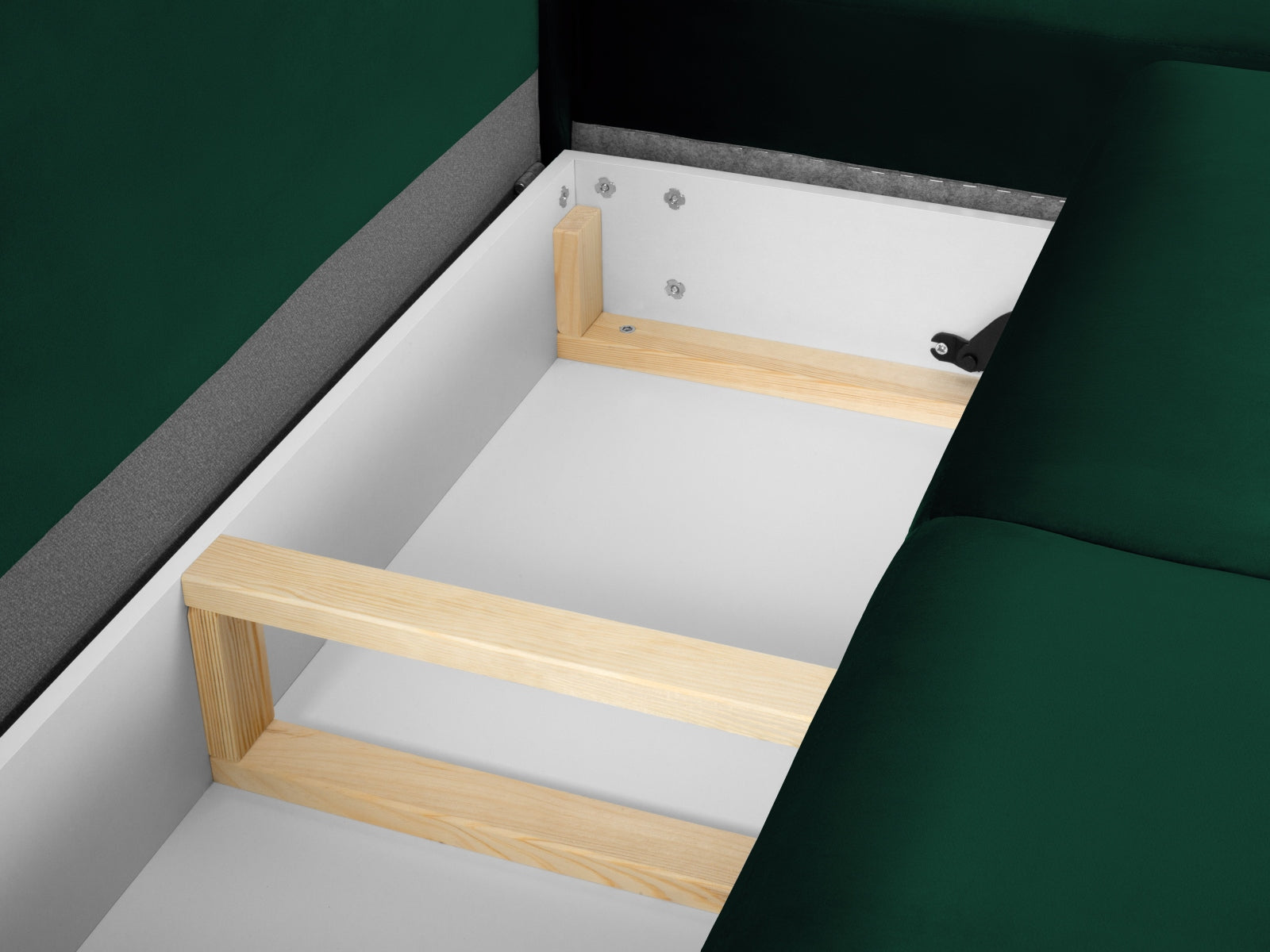 Entdecken Sie das Kyoto Velour Ecksofa rechts: stilvolles 5-Sitzer Sofa mit praktischer Schlaffunktion und Stauraumbox für Ihr Zuhause!