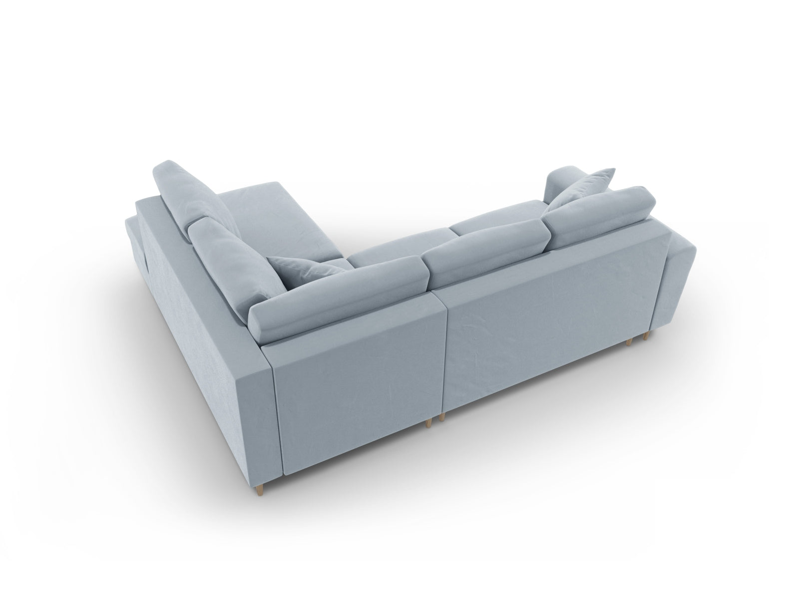 Entdecken Sie das Kyoto Velour Ecksofa rechts: stilvolles 5-Sitzer Sofa mit praktischer Schlaffunktion und Stauraumbox für Ihr Zuhause!