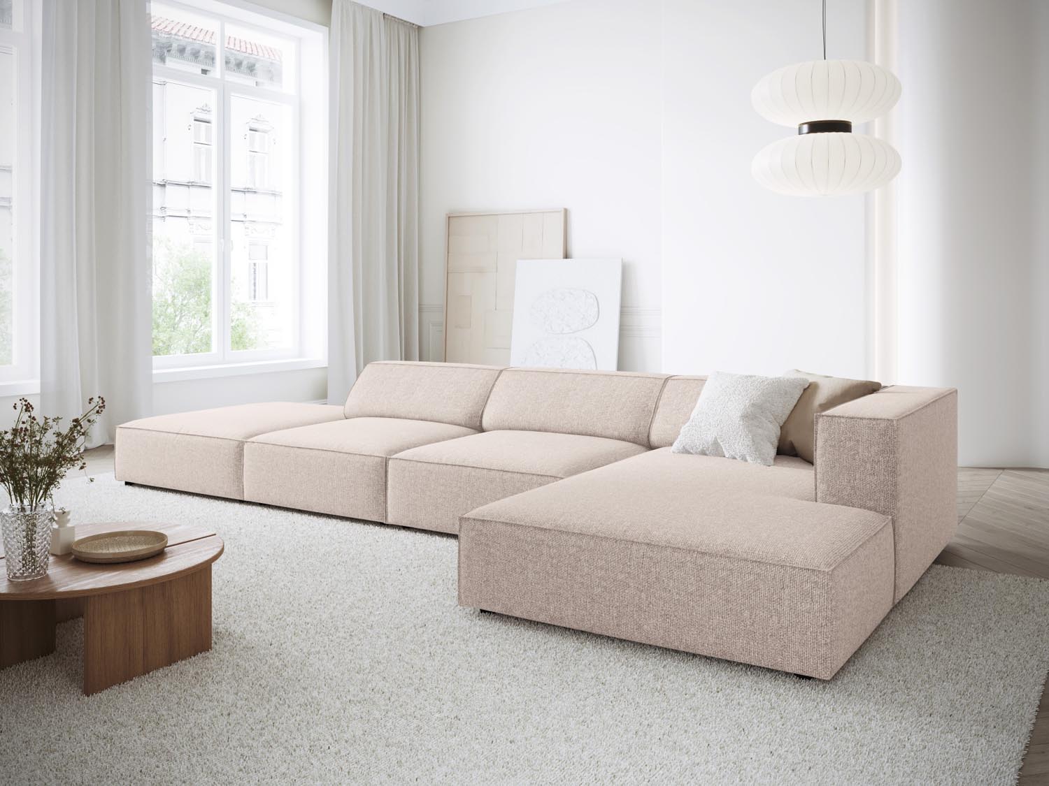 Entdecken Sie das elegante Arendal Ecksofa rechts 5 Sitzer von Cosmopolitan Design – ideal für zeitgemässe Wohnräume und höchsten Komfort.