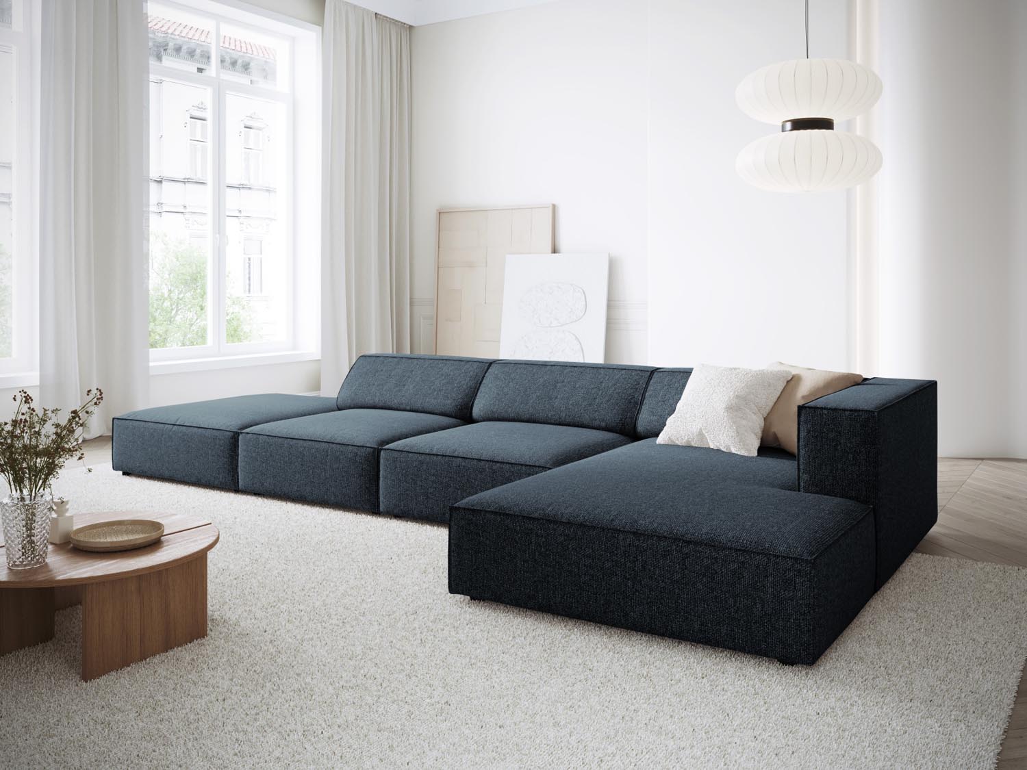 Entdecken Sie das elegante Arendal Ecksofa rechts 5 Sitzer von Cosmopolitan Design – ideal für zeitgemässe Wohnräume und höchsten Komfort.