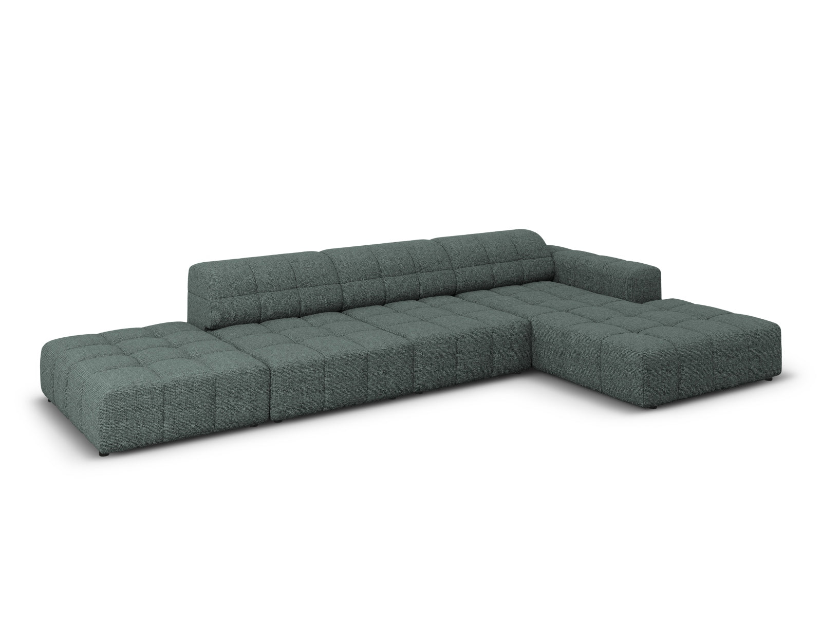 Modernes 5-Sitzer Chicago Ecksofa rechts in Petrol-Haga, perfekt für gemütliche Wohnzimmer. Hochwertige Verarbeitung von Cosmopolitan Design.
