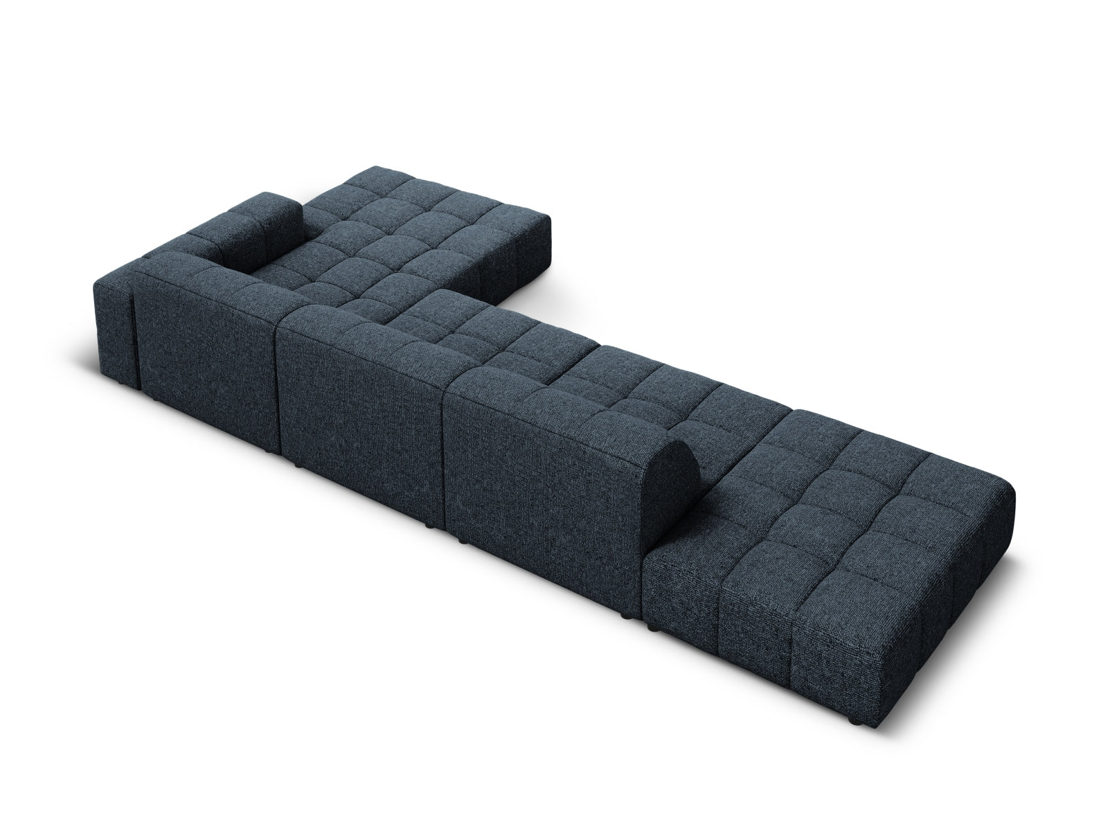 Elegantes Chicago Ecksofa in Royal Blue, 5-Sitzer, 166 cm, ideal für stilvolle Wohnräume. Hochwertige Materialien von Cosmopolitan Design.