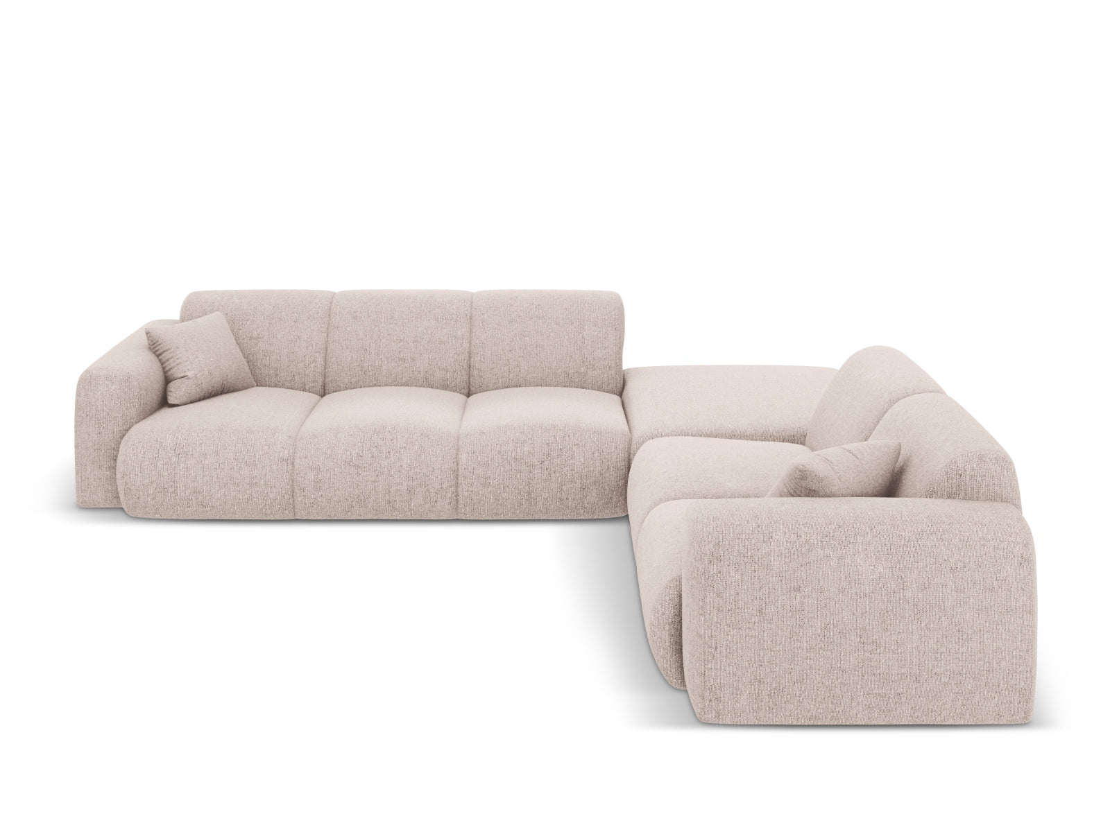 Beige Nolio Ecksofa rechts, 4-Sitzer, 250 cm, modernes und elegantes Möbelstück für komfortable und stilvolle Wohnräume.