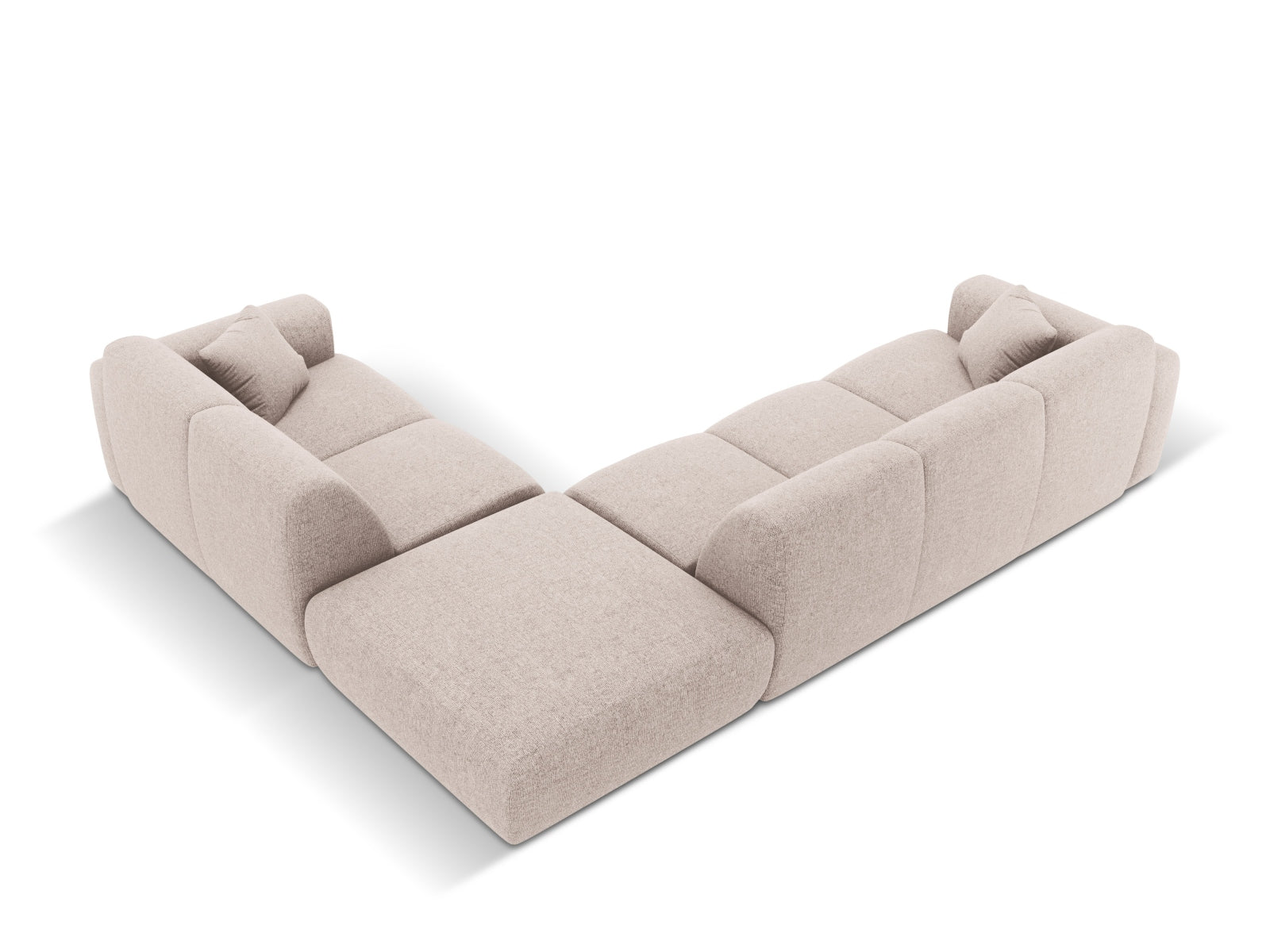 Beige Nolio Ecksofa rechts, 4-Sitzer, 250 cm, ideal für stilvolle Wohnzimmergestaltung mit modernem Design und hohem Komfort.